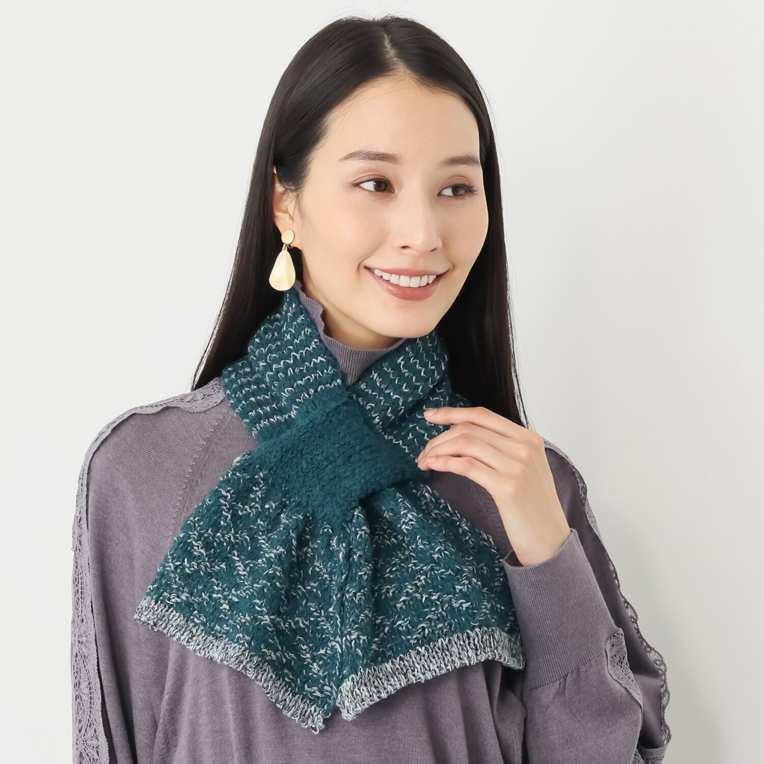 ベル・モード 日本製 差し込み式 ミックスニット プチマフラー