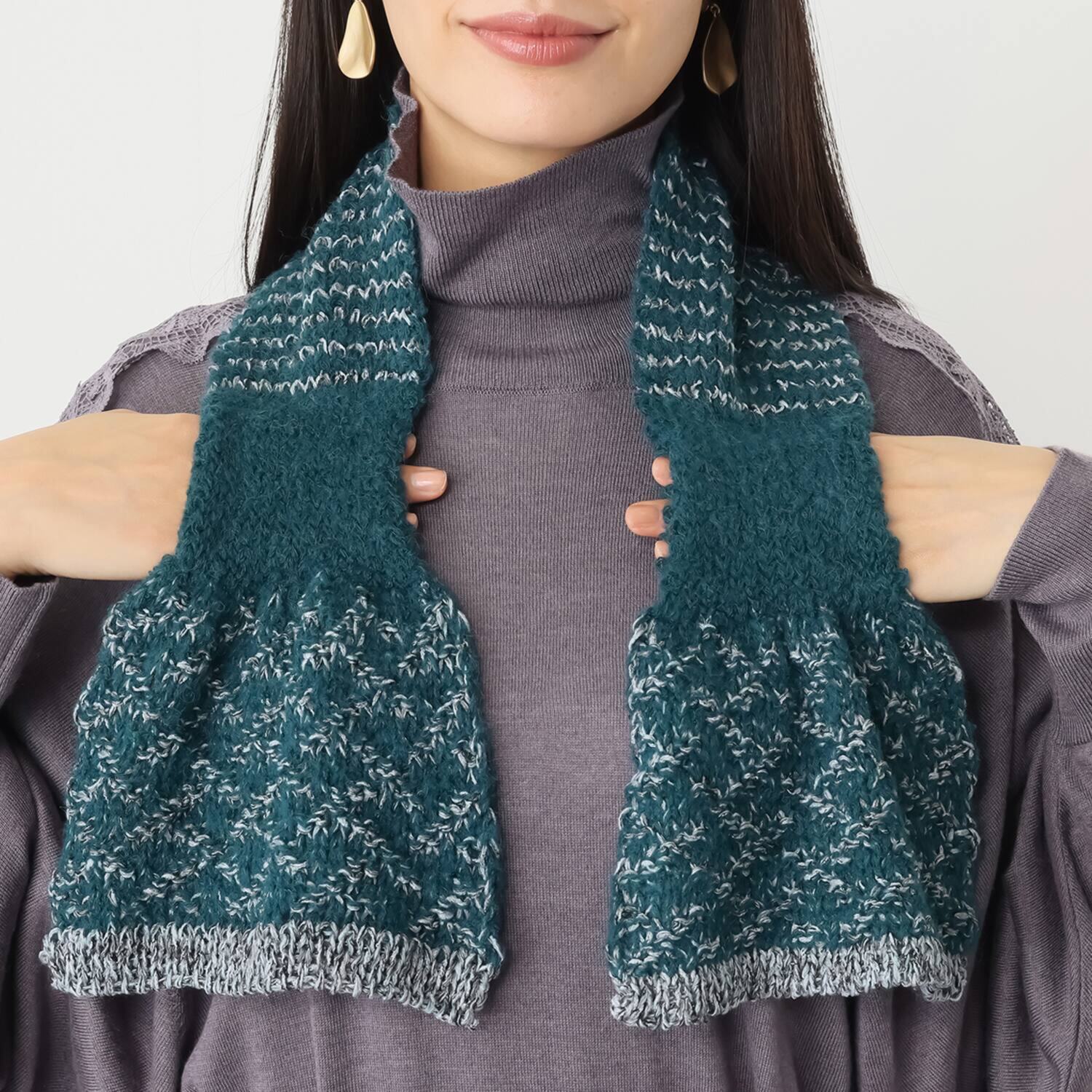 ベル・モード 日本製 差し込み式 ミックスニット プチマフラー