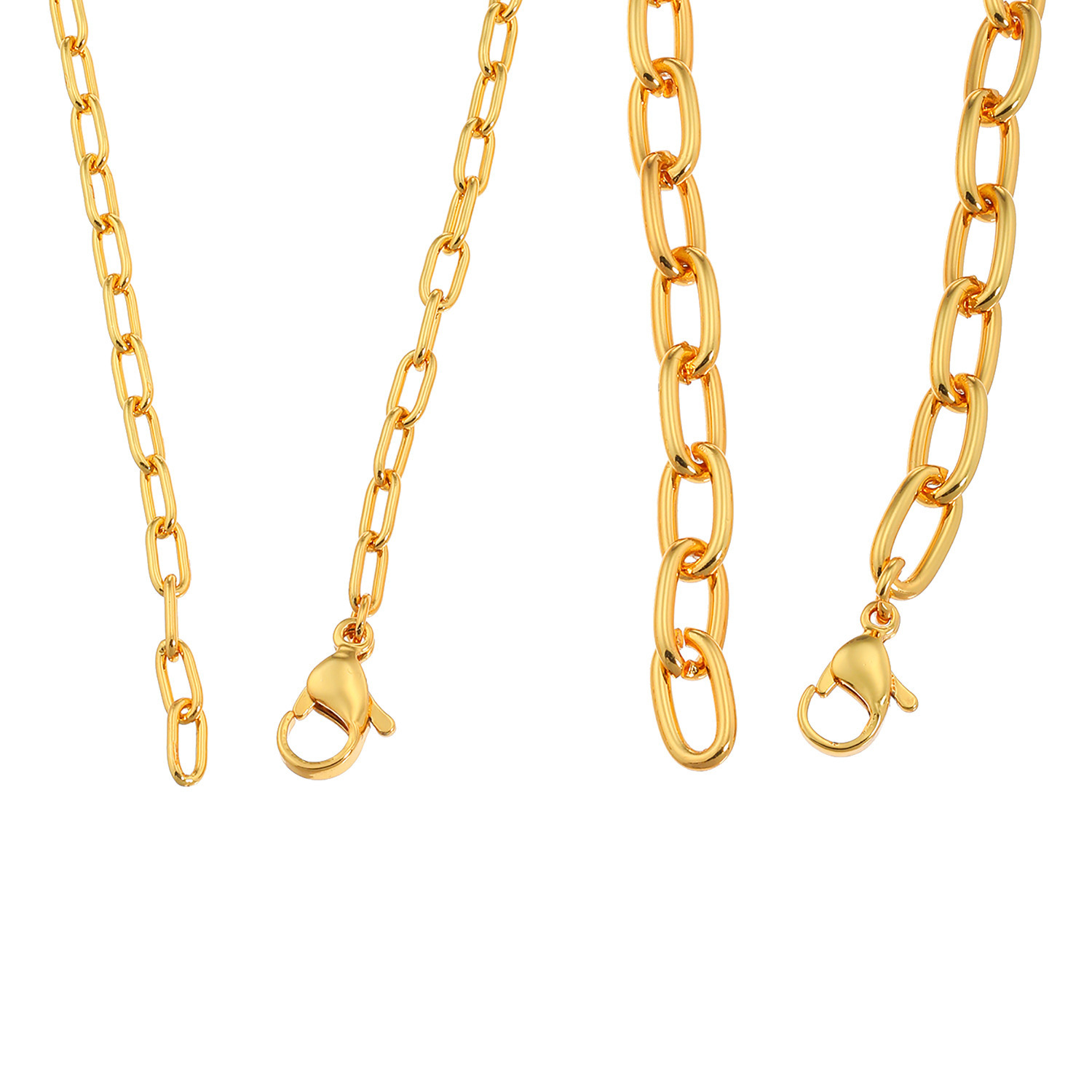 ワールドコインズ ステンレス シンプル ロングネックレス＆ ブレスレットセット