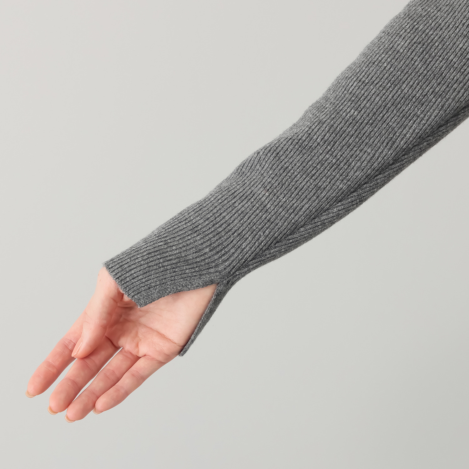 フーア フロントボタン ハイネック ニットワンピース