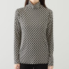 フーア ジオメトリック柄 ハイネック カットソープルオーバー