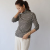 フーア ジオメトリック柄 ハイネック カットソープルオーバー