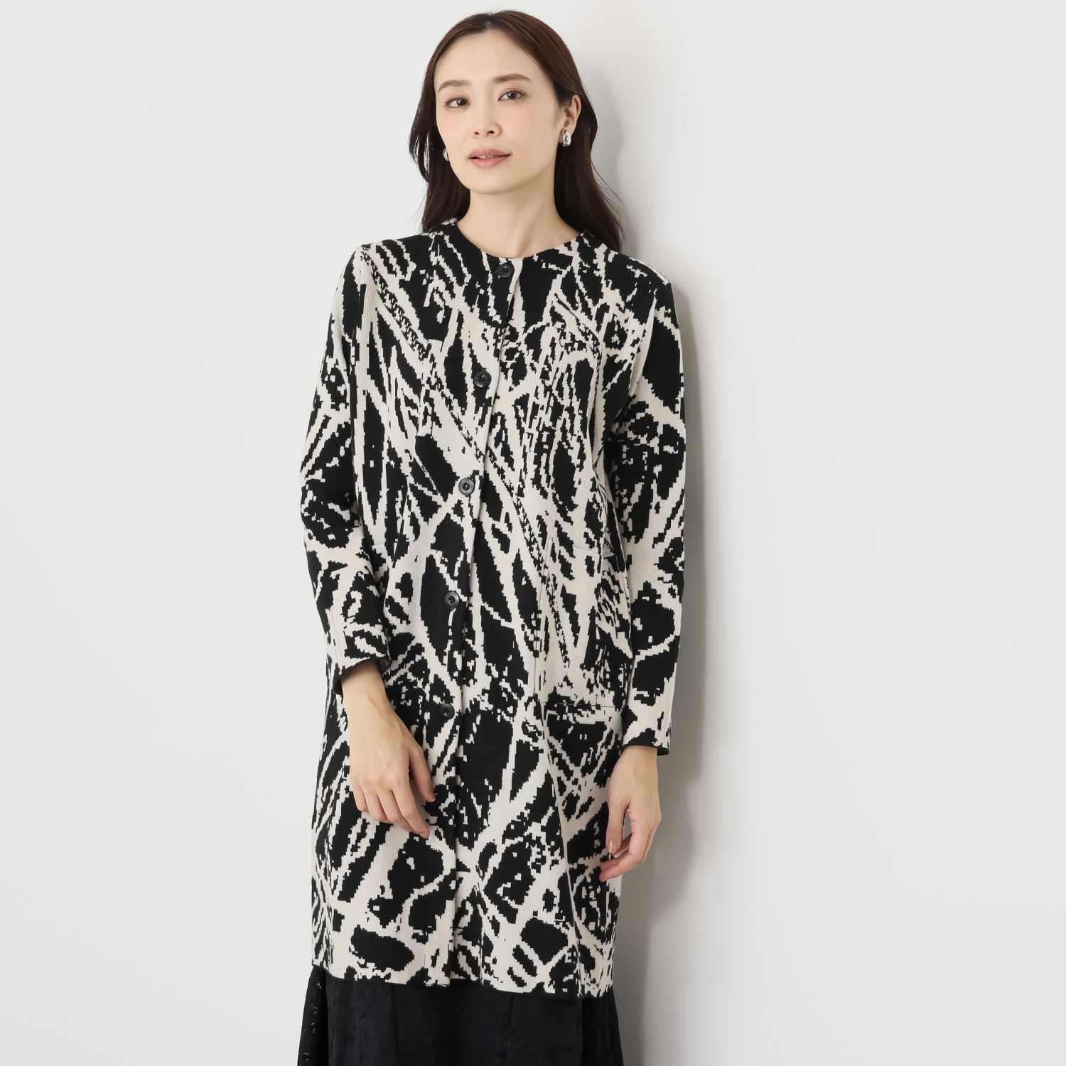 フーア ジャガード ニットコート