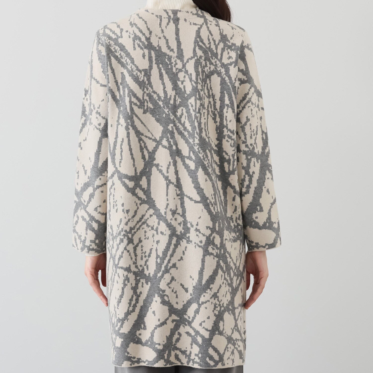 フーア ジャガード ニットコート