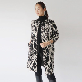 フーア ジャガード ニットコート