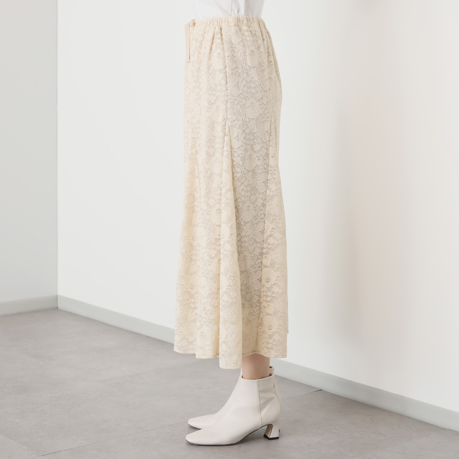 フーア レース ロングフレアースカート