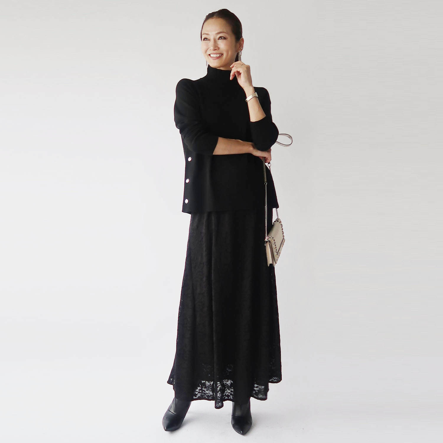 フーア レース ロングフレアースカート