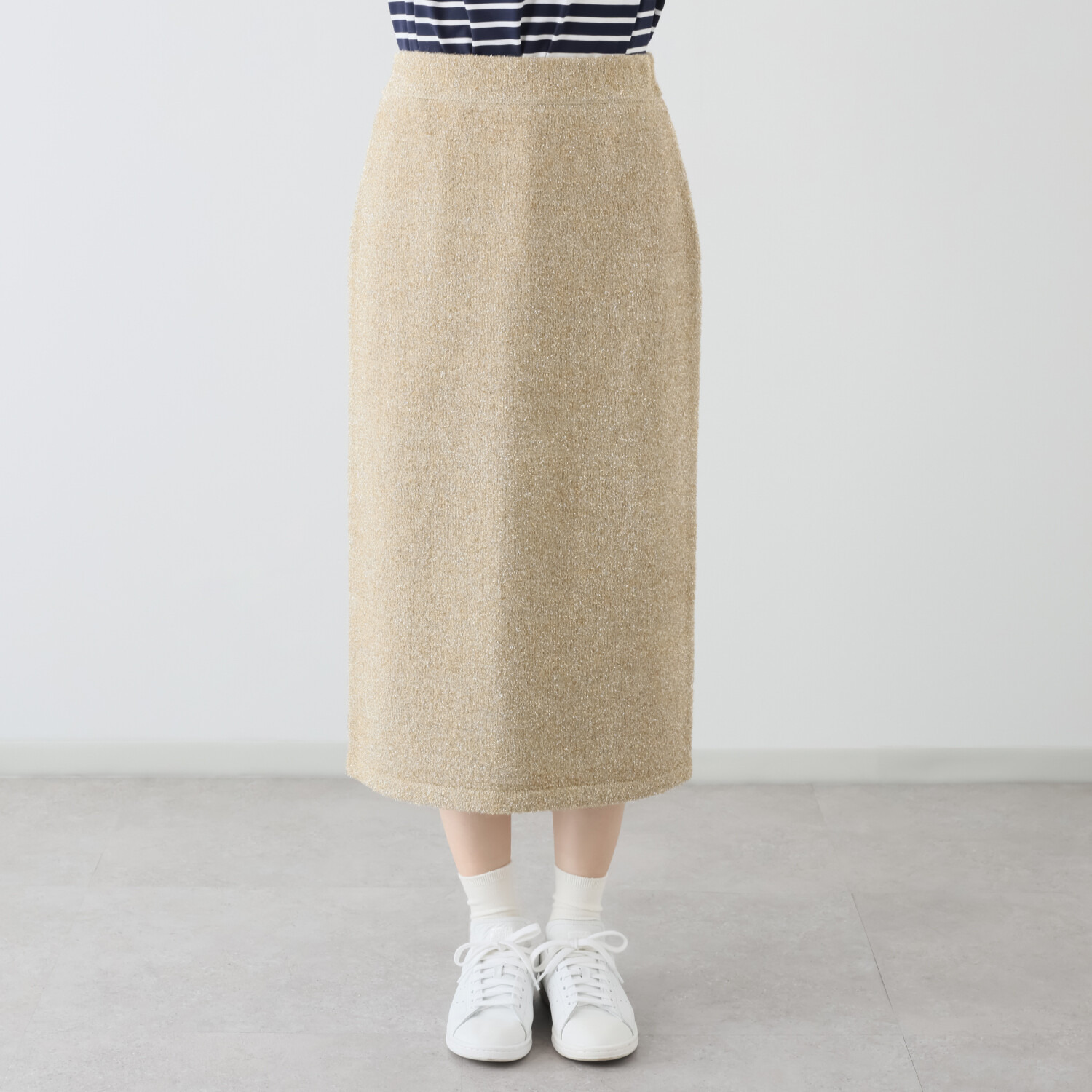 亀　恭子セレクト！ ロペ イタリア糸 ラメ＆シャギー ニットスカート