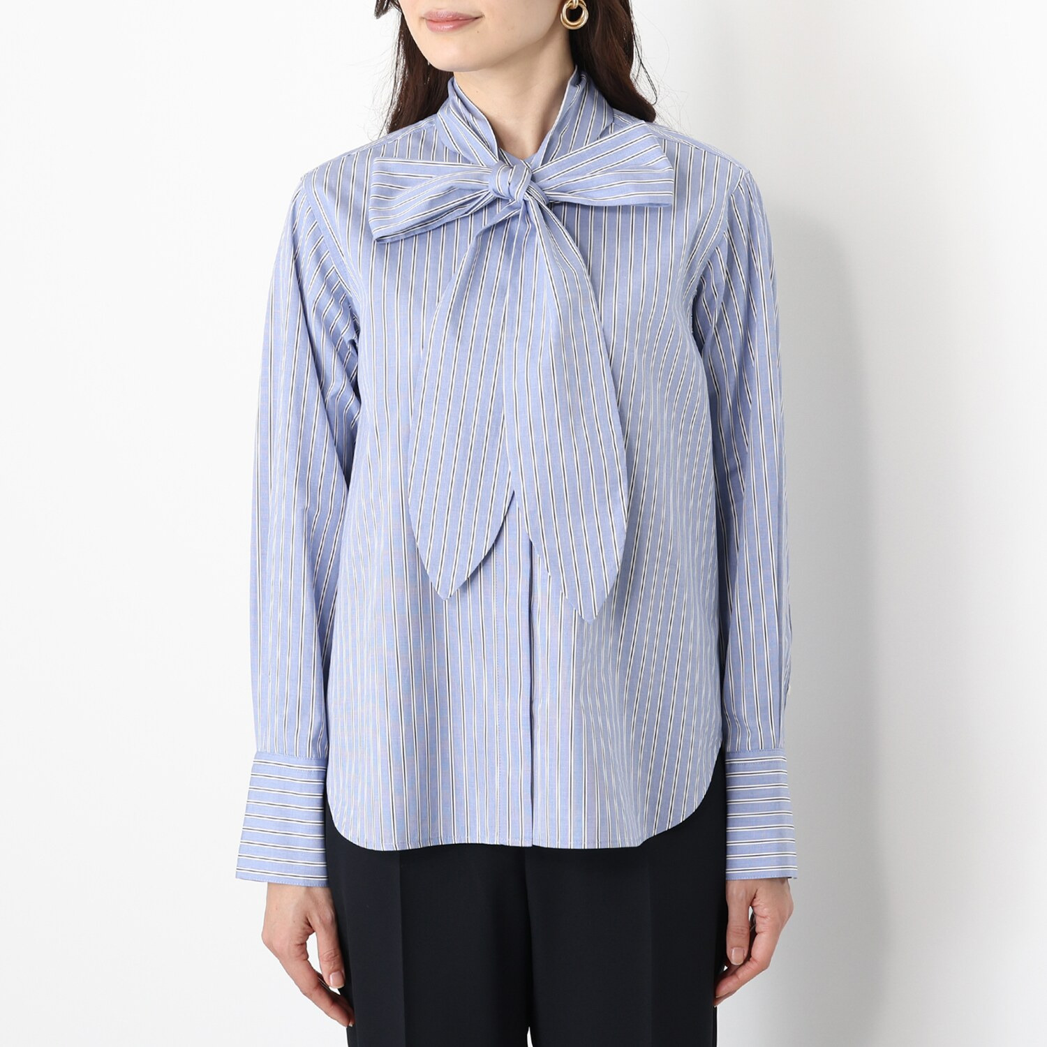 亀　恭子セレクト！ ロペ 上質コットンを使用 ボウタイブラウス