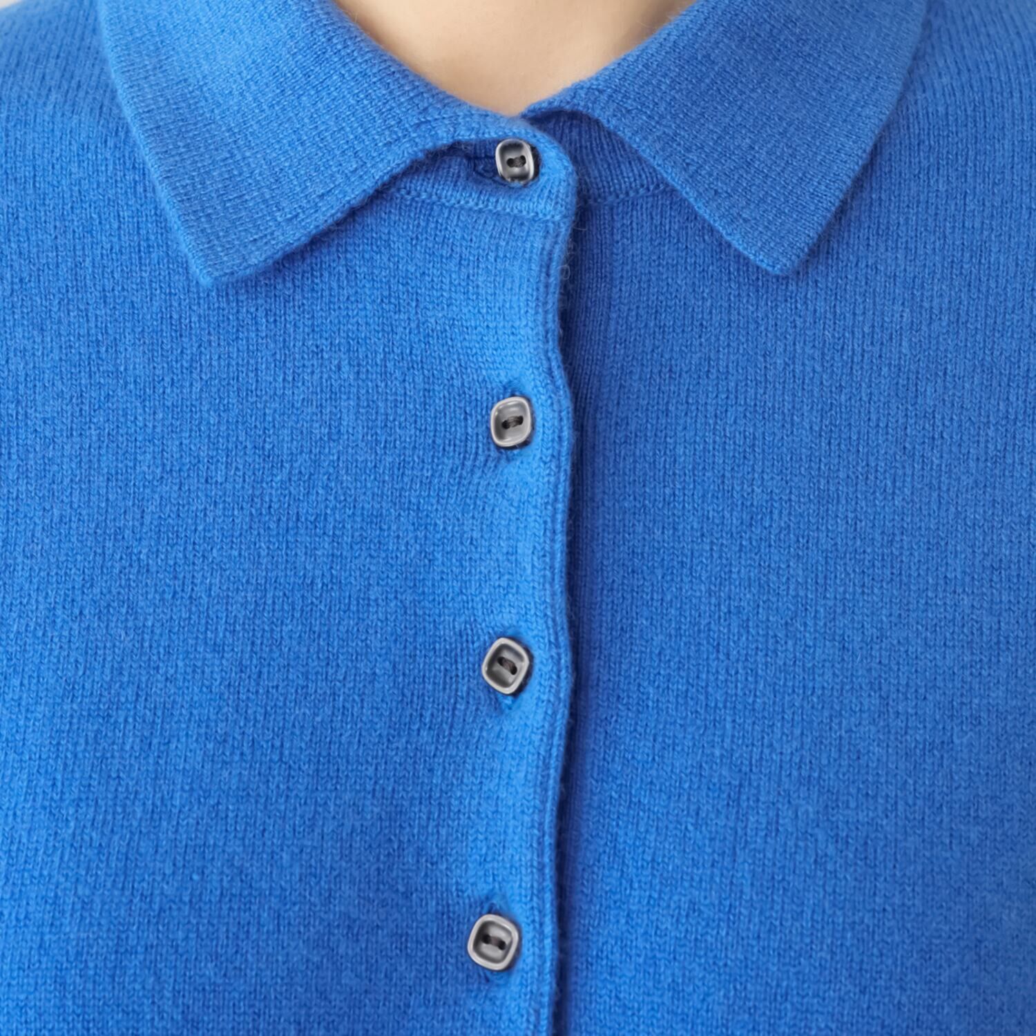 アズイズ　ビーマイセルフ バイ　ネイチャーズ モンゴルカシミヤ セミワイドシルエット ポロカラープルオーバー