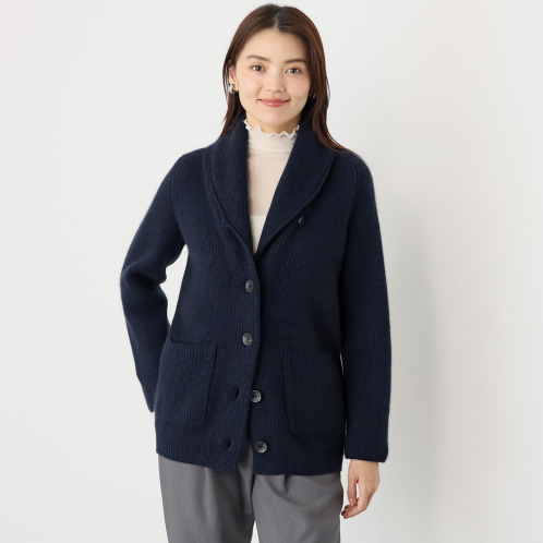 アズイズ　ビーマイセルフ　バイ　ネイチャーズ　モンゴルカシミヤ　畦編　カーディガンジャケット