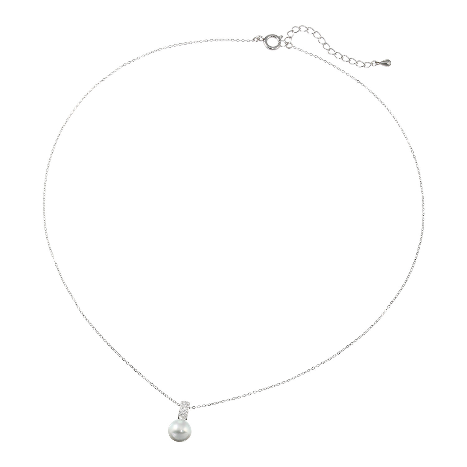 宇和海パール シルバー 宇和島産 越物 無調色ナチュラルブルー アコヤパール＆ＣＺ ネックレス