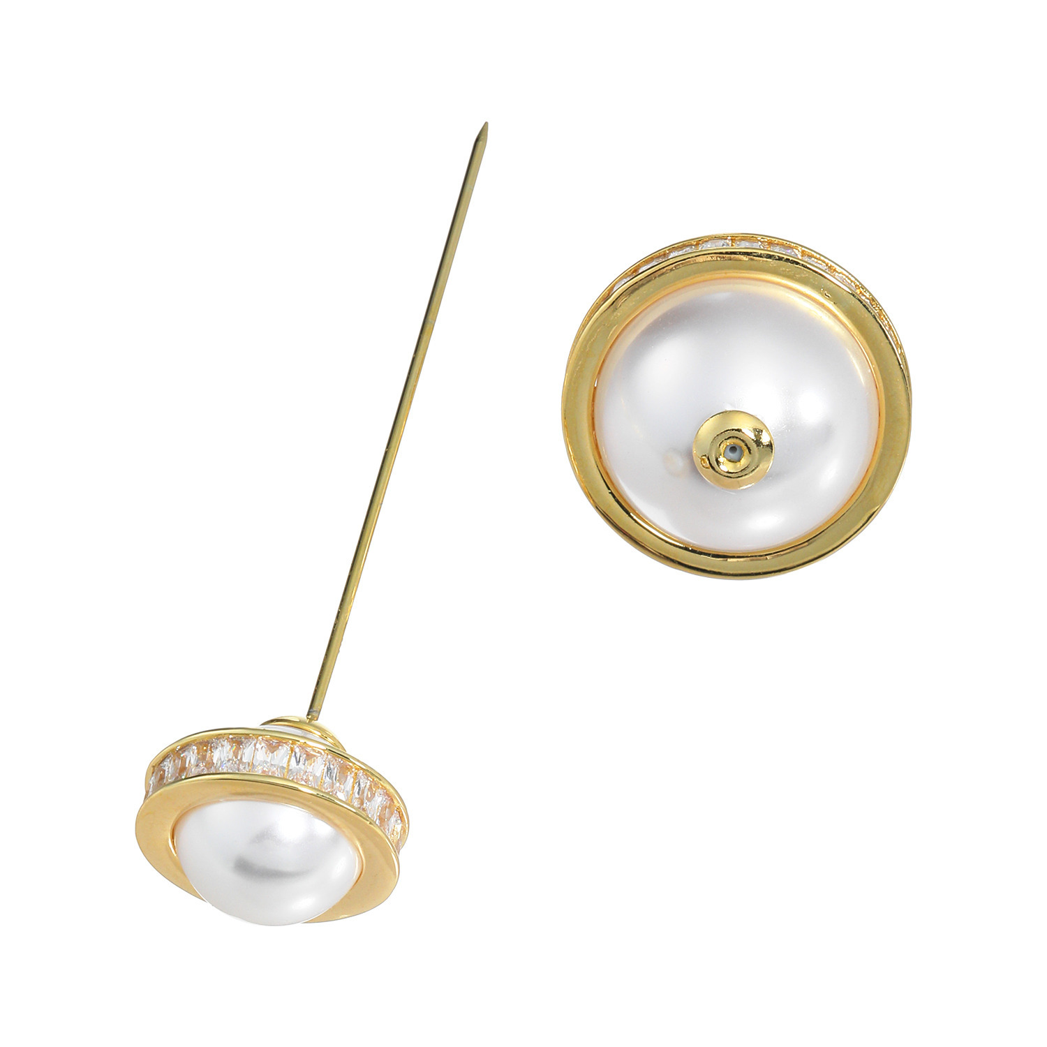 ユキコ　ハナイ パールビジュウ＆ ＣＺ エレガントスタイル ピンブローチ