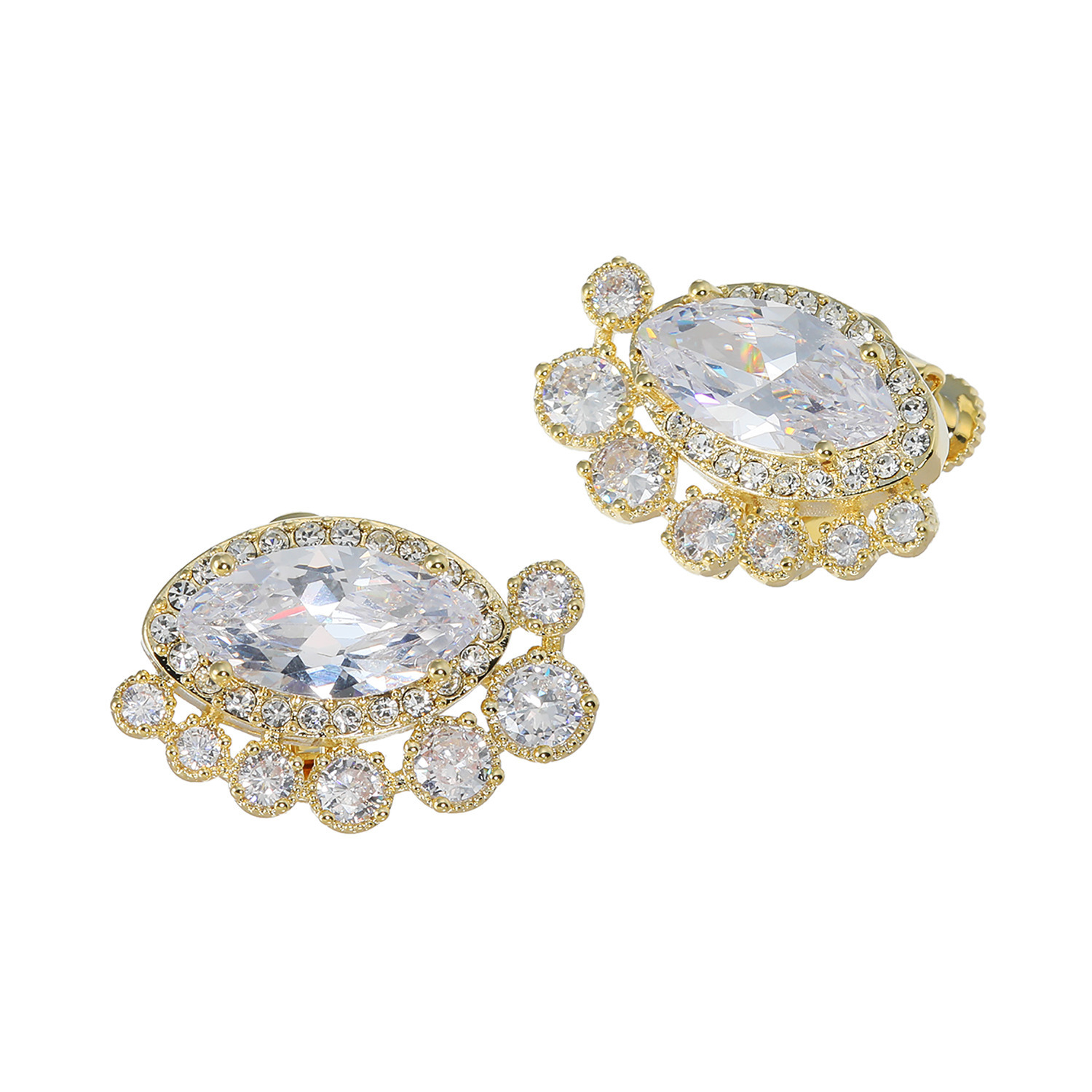 ユキコ　ハナイ プレシオサ社製 クリスタルガラス＆ＣＺ プランドリュミエール イヤリング／ピアス