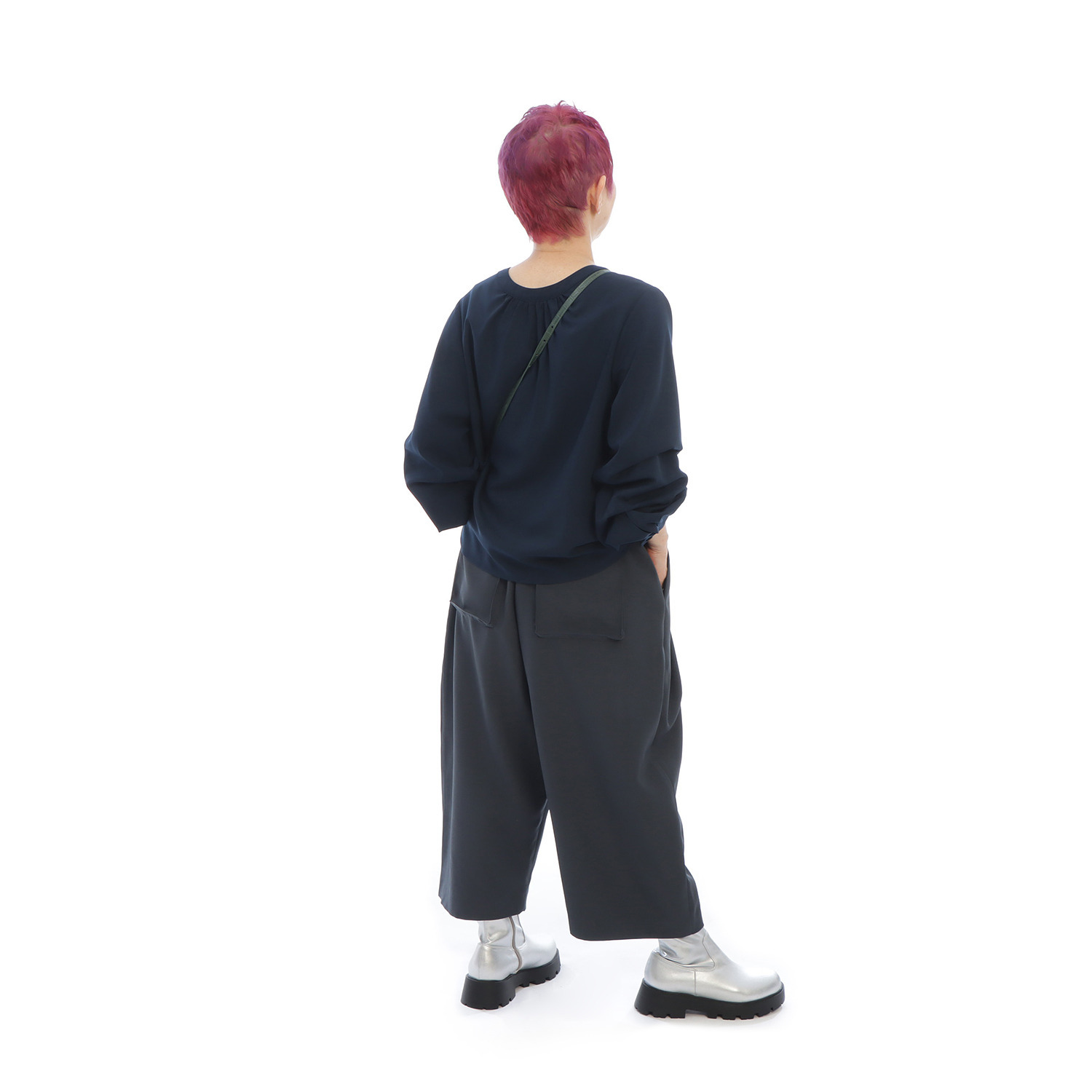 コモエリークローゼット タックで遊ぶ ボリュームスリーブ ２ウェイブラウス