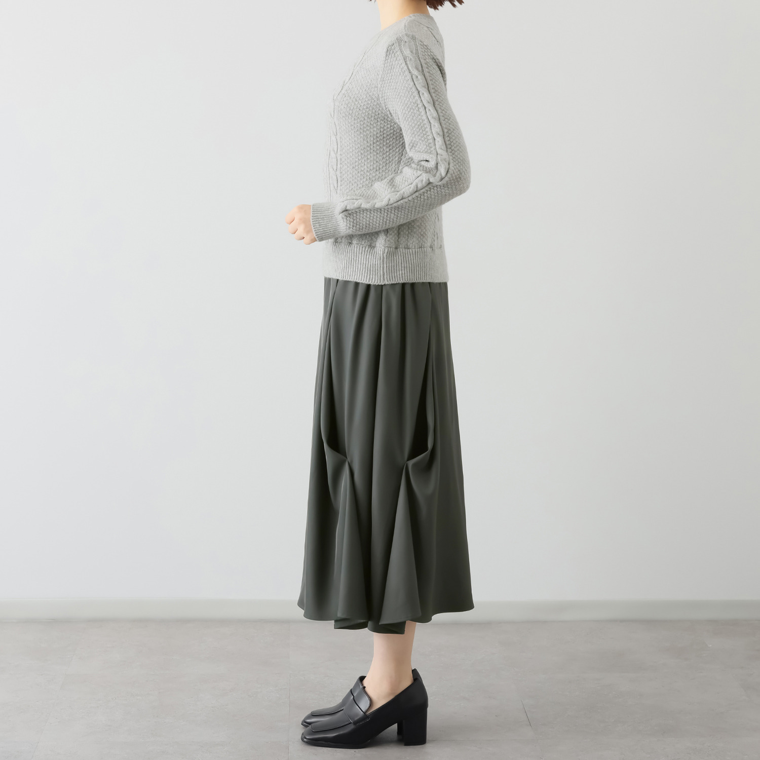 コモエリークローゼット 異素材ドッキング ワンピース