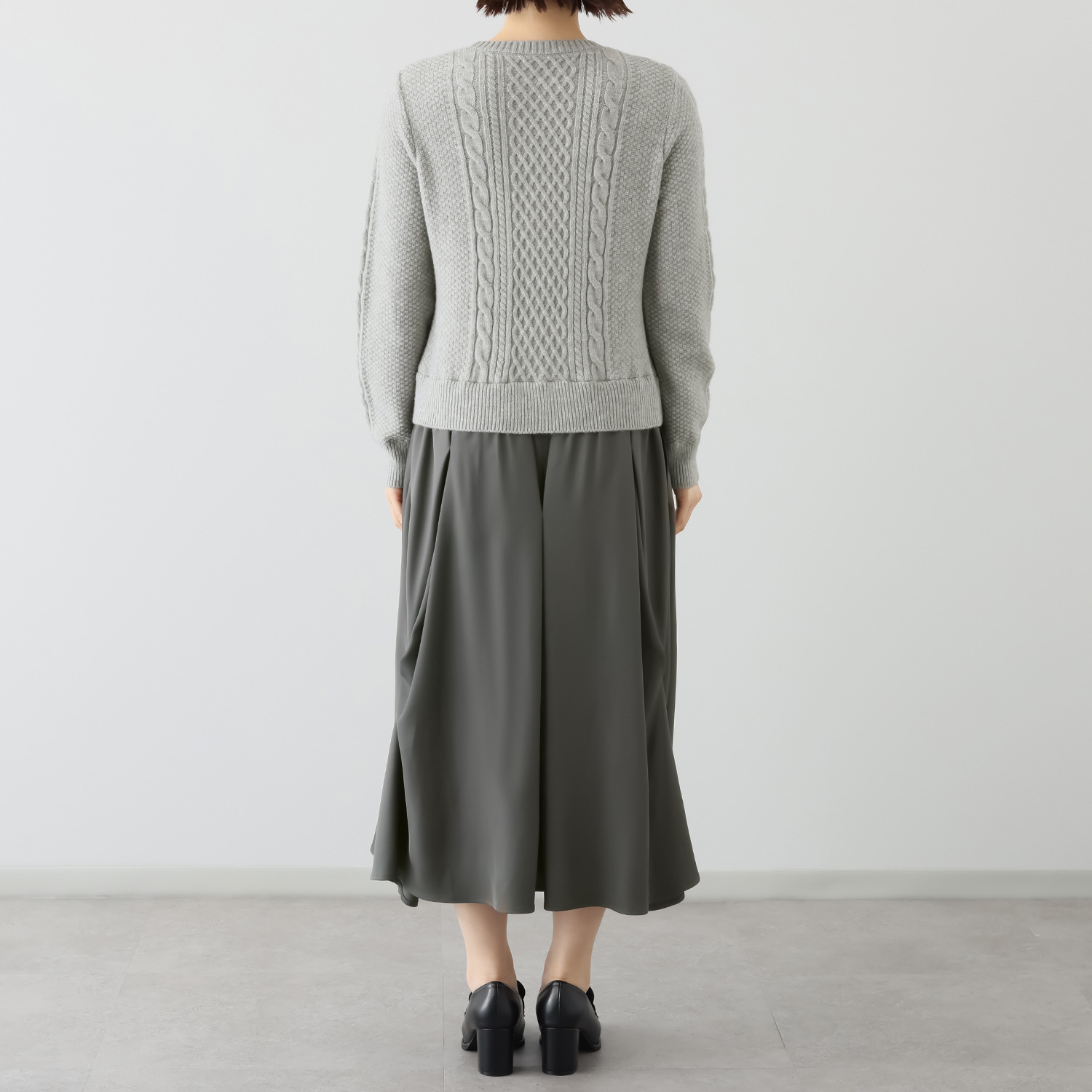 コモエリークローゼット 異素材ドッキング ワンピース