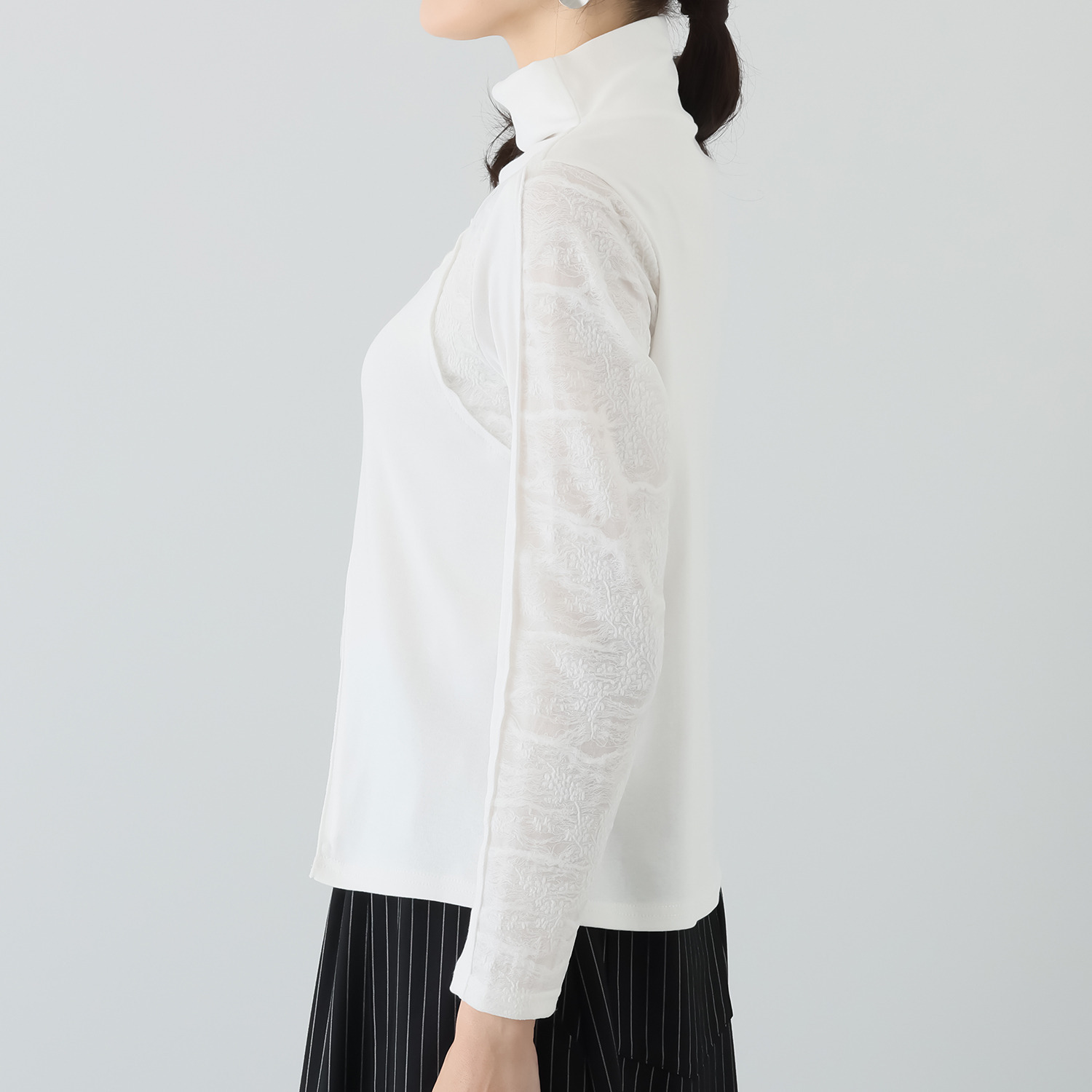 プラスエム 異素材切替 プルオーバー