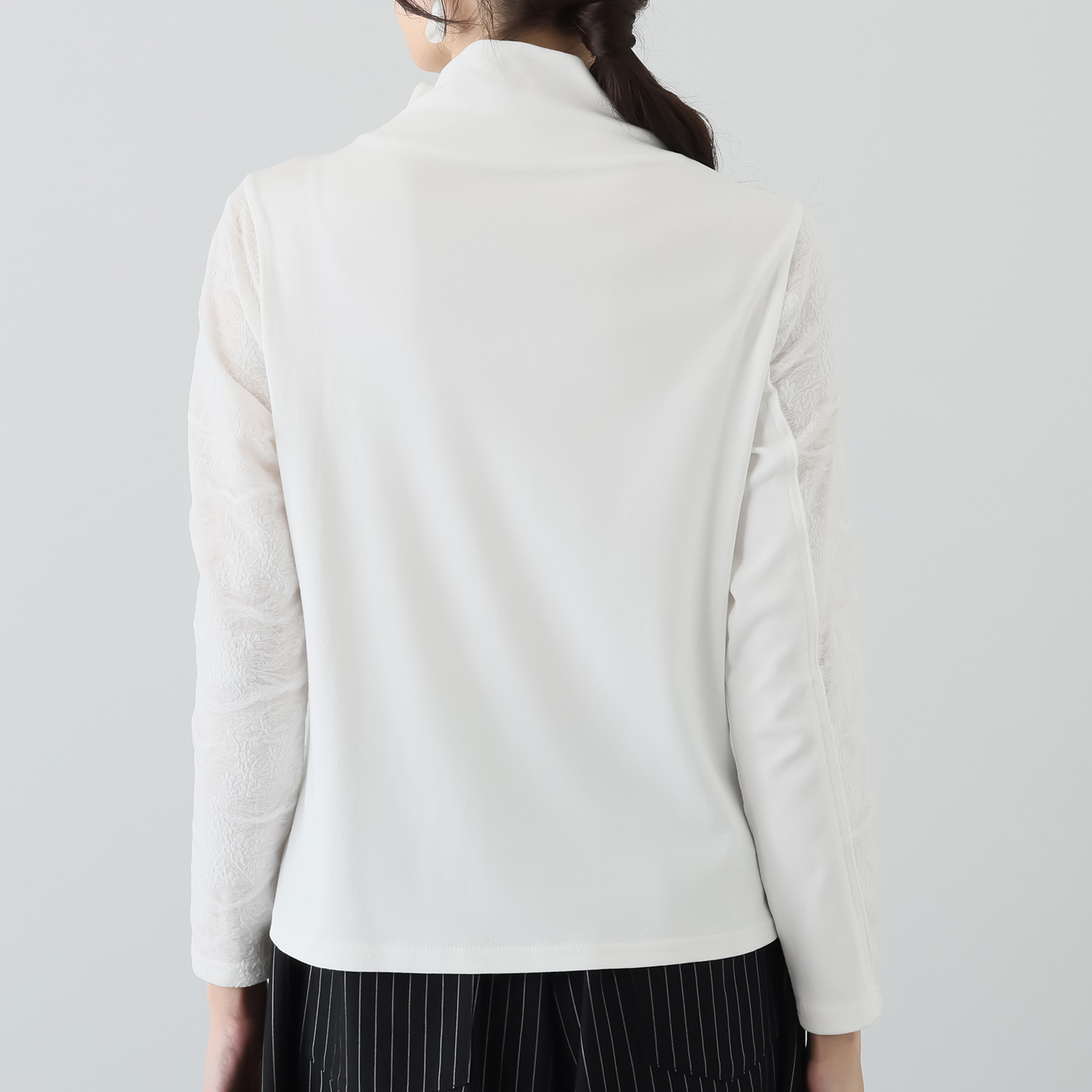 プラスエム 異素材切替 プルオーバー