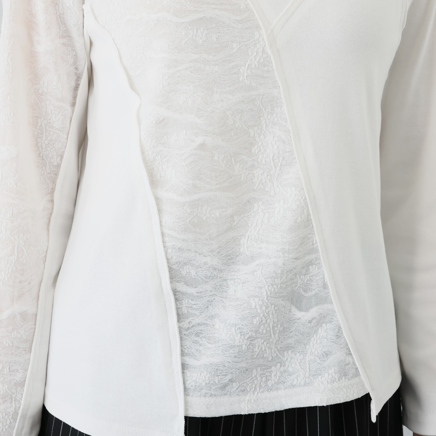 プラスエム 異素材切替 プルオーバー