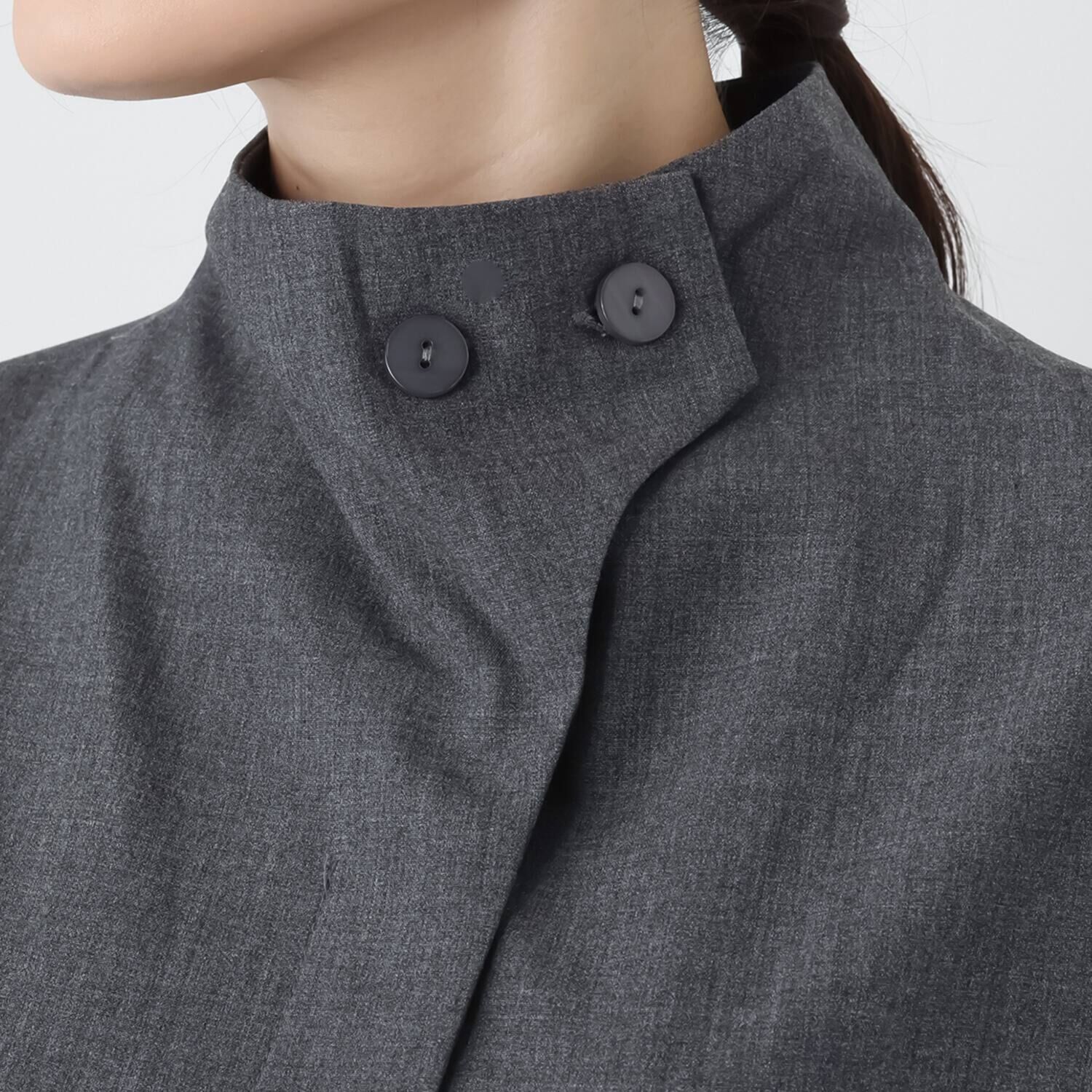 プラスエム ニットドッキング デザインシャツ