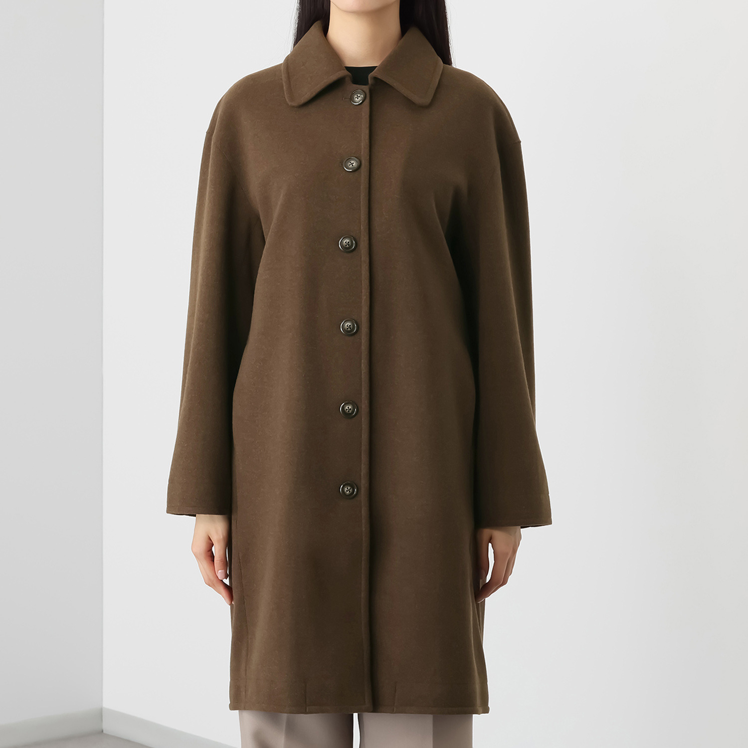 クーラム ウールレット ステンカラーコート