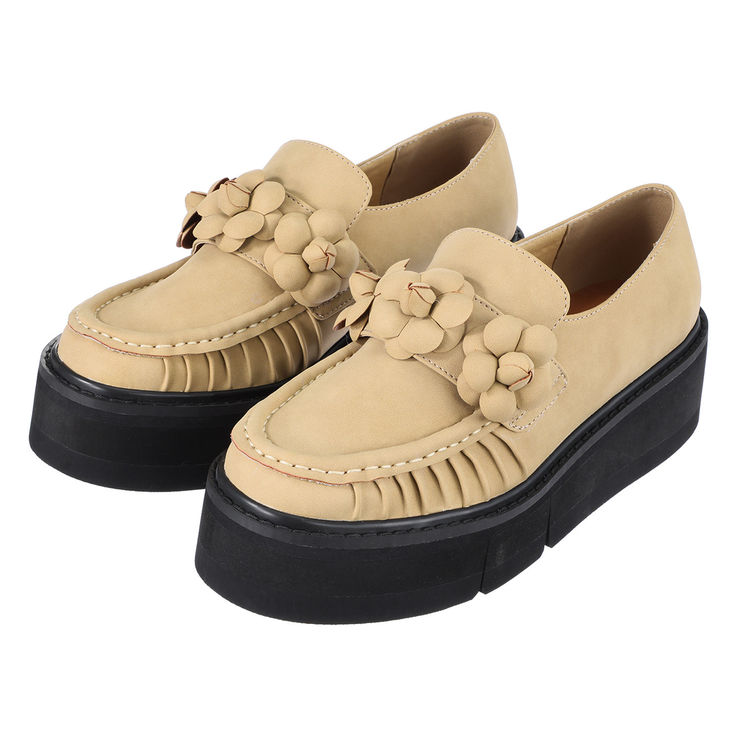 パドルージュ フラワーモティーフ 厚底ローファー