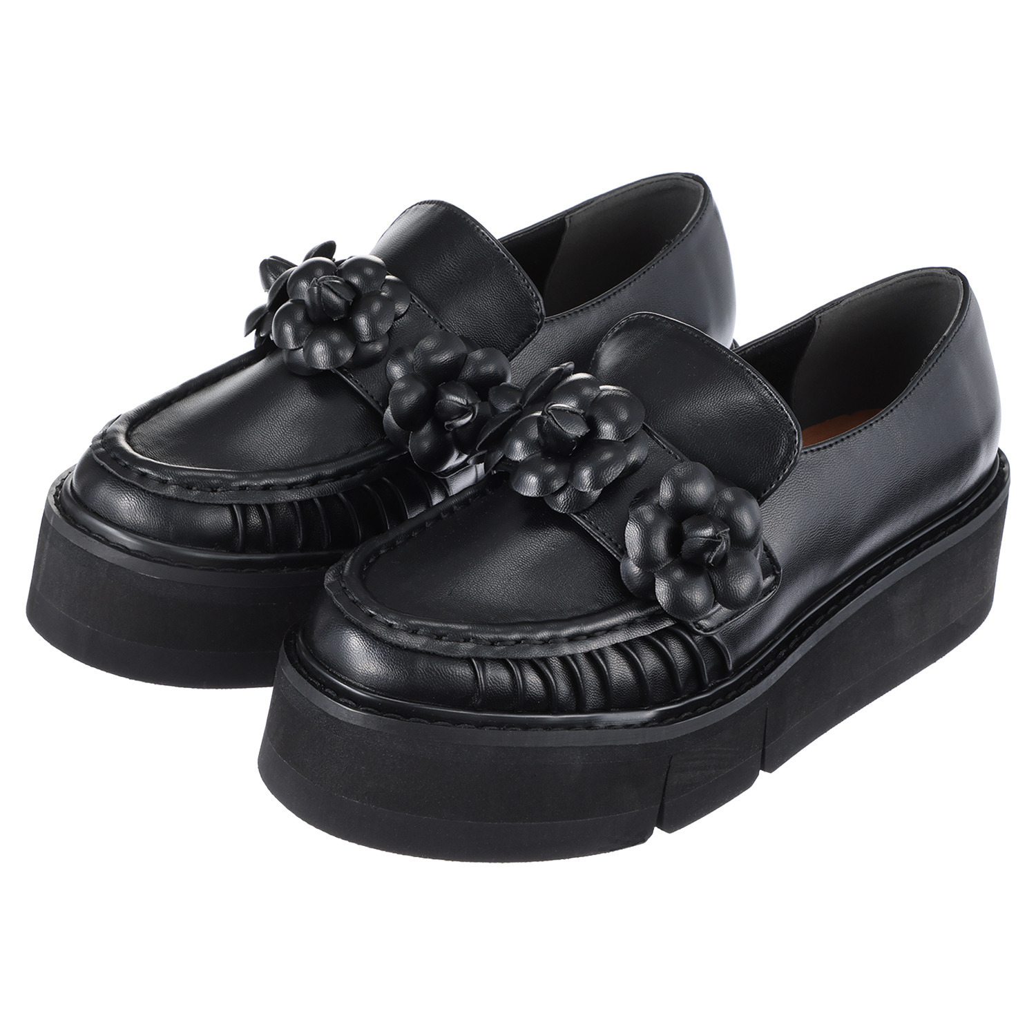 パドルージュ フラワーモティーフ 厚底ローファー