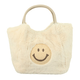 クーコ スマイリーフェイス サガラ刺しゅう ふわふわトートバッグ