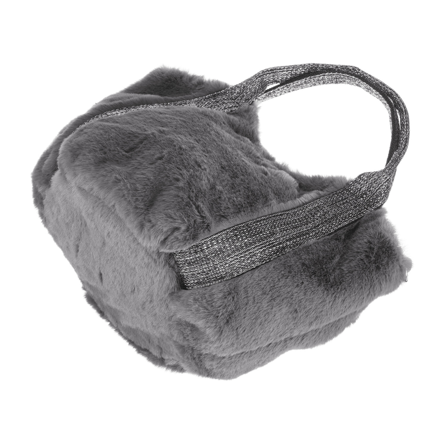 クーコ エコファー ラメテープアクセント ２ウェイトートバッグ