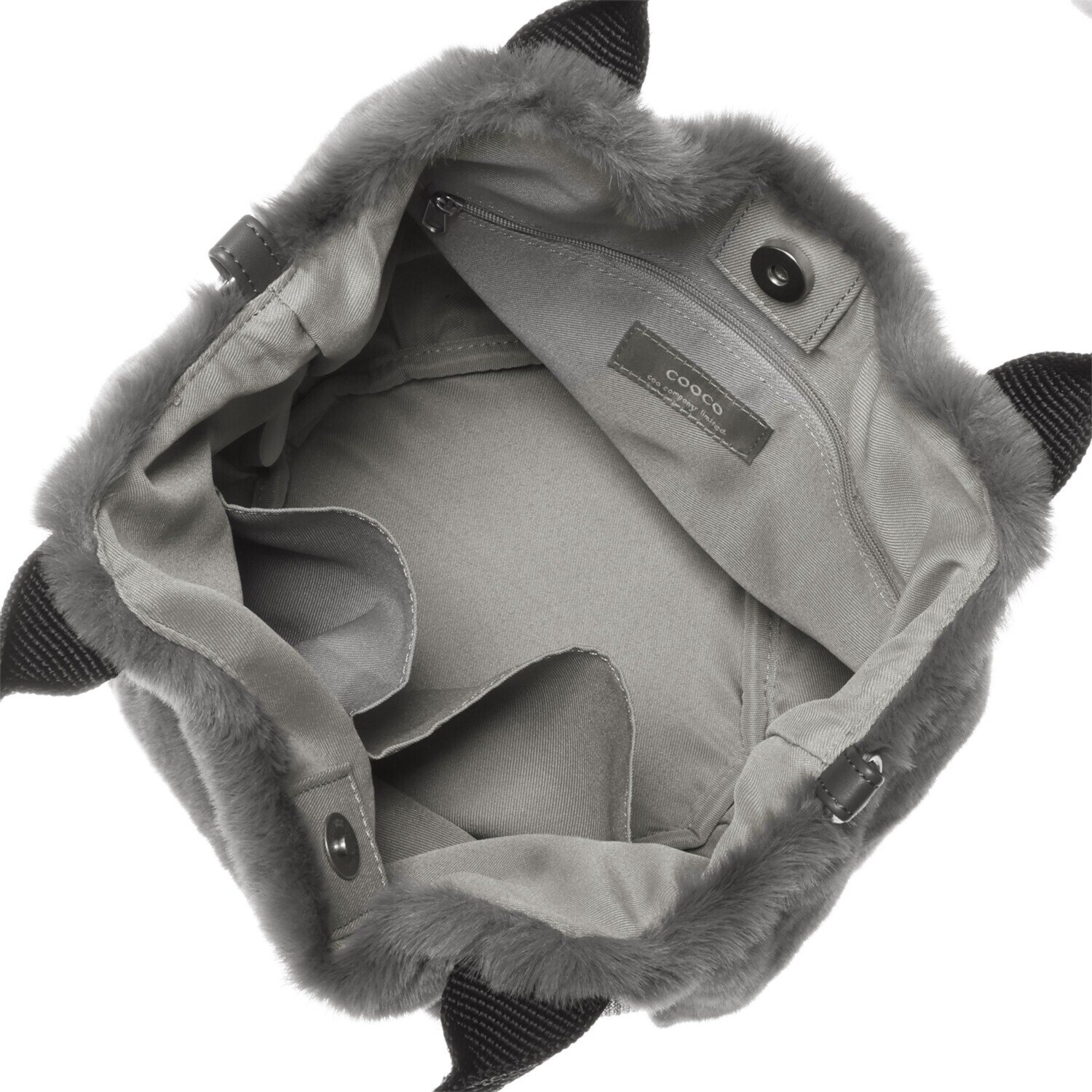 クーコ エコファー ラメテープアクセント ２ウェイトートバッグ