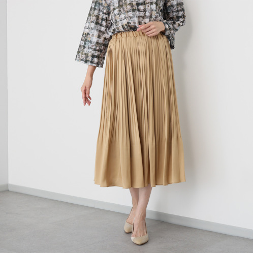 ソソット アンティーク調サテン 消しプリーツスカート ソソット アンティーク調サテン 消しプリーツスカート