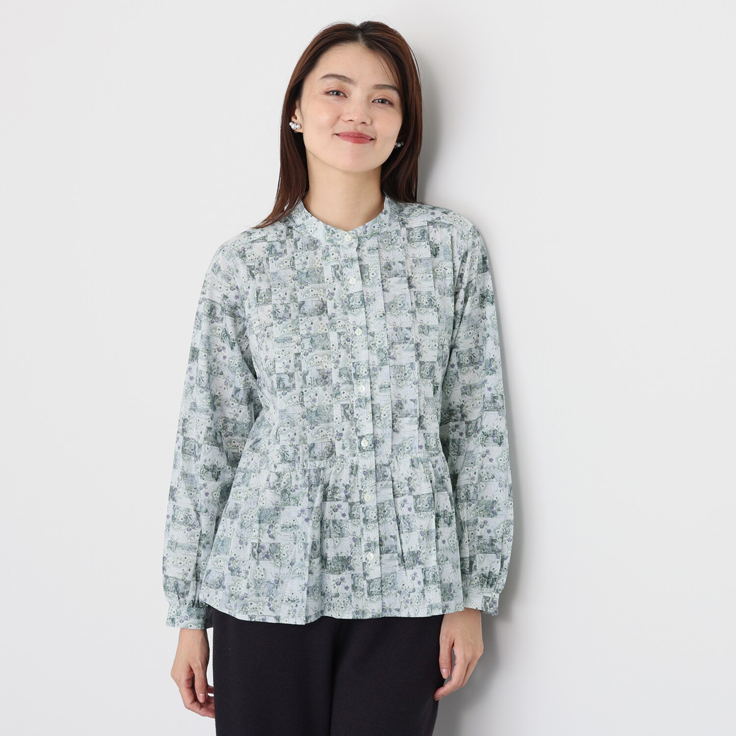 ソソット リバティプリント タナローン ヨーク切替ブラウス