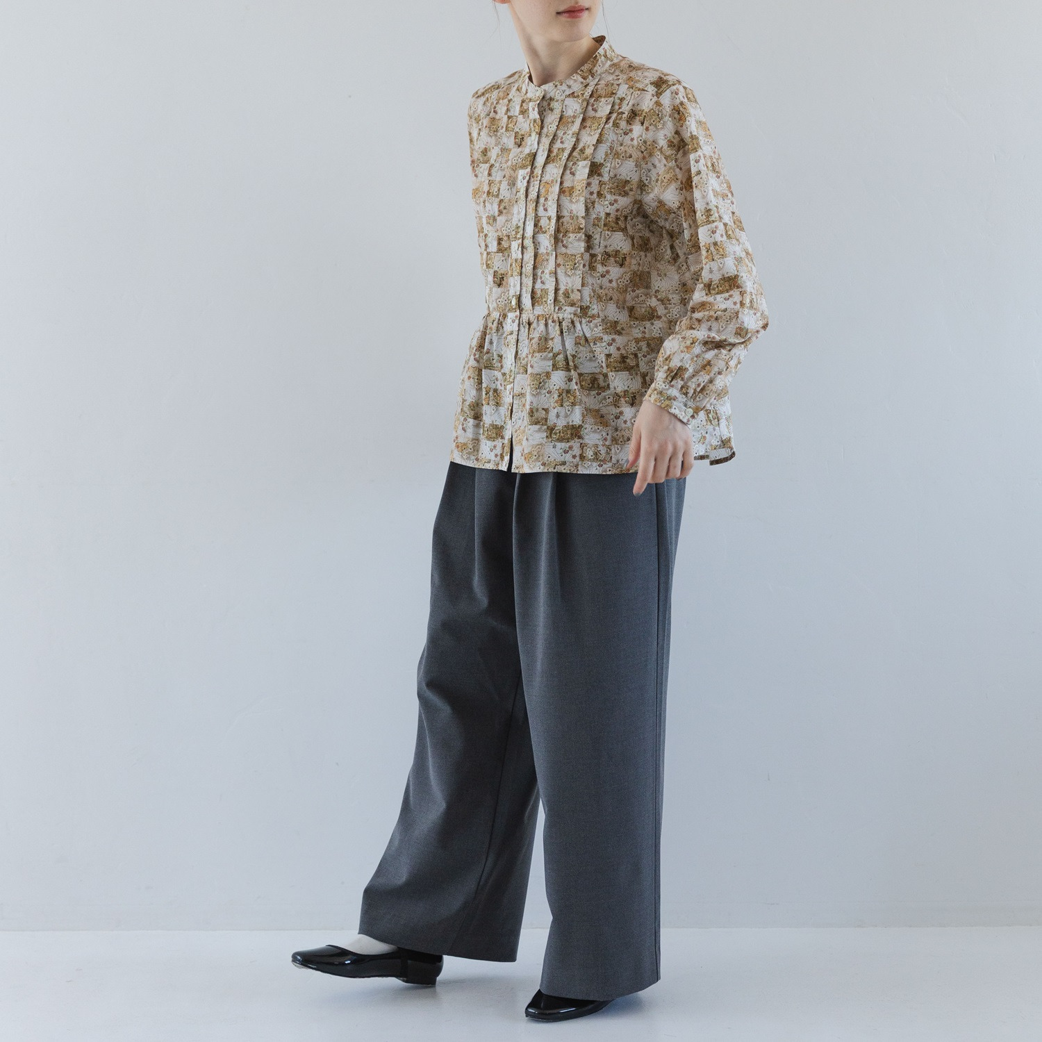 ソソット リバティプリント タナローン ヨーク切替ブラウス