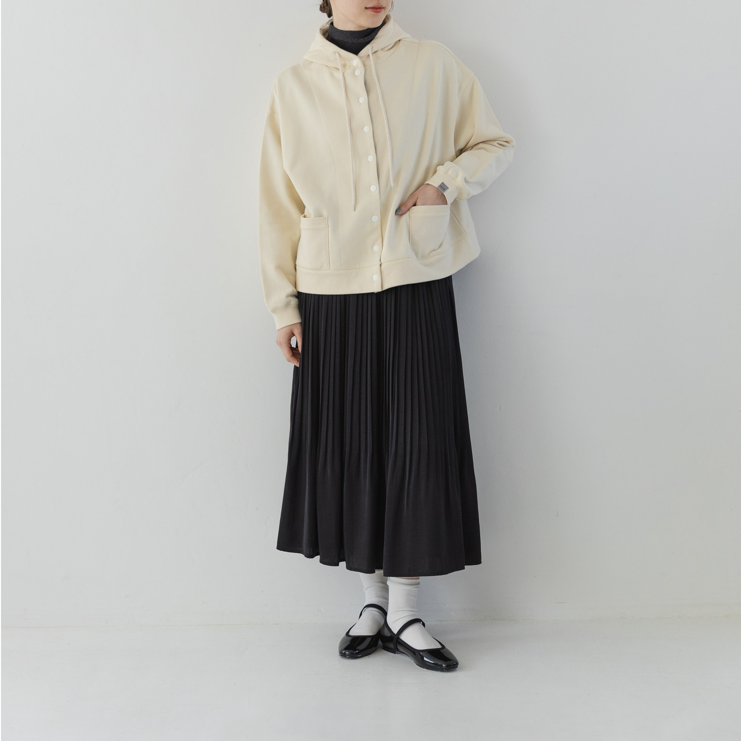 ソソット 裏毛 見返しリバティプリント フードジャケット