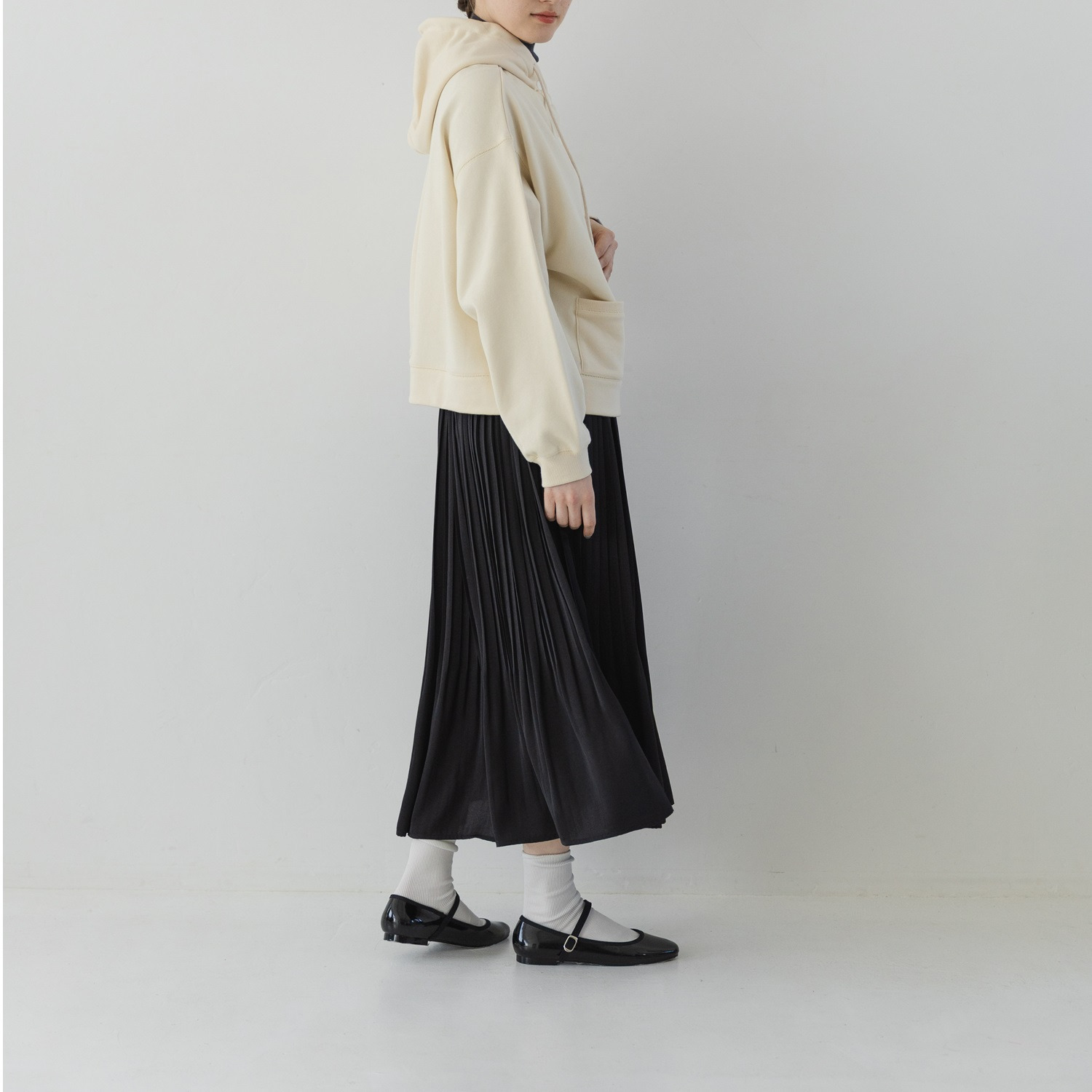 ソソット 裏毛 見返しリバティプリント フードジャケット