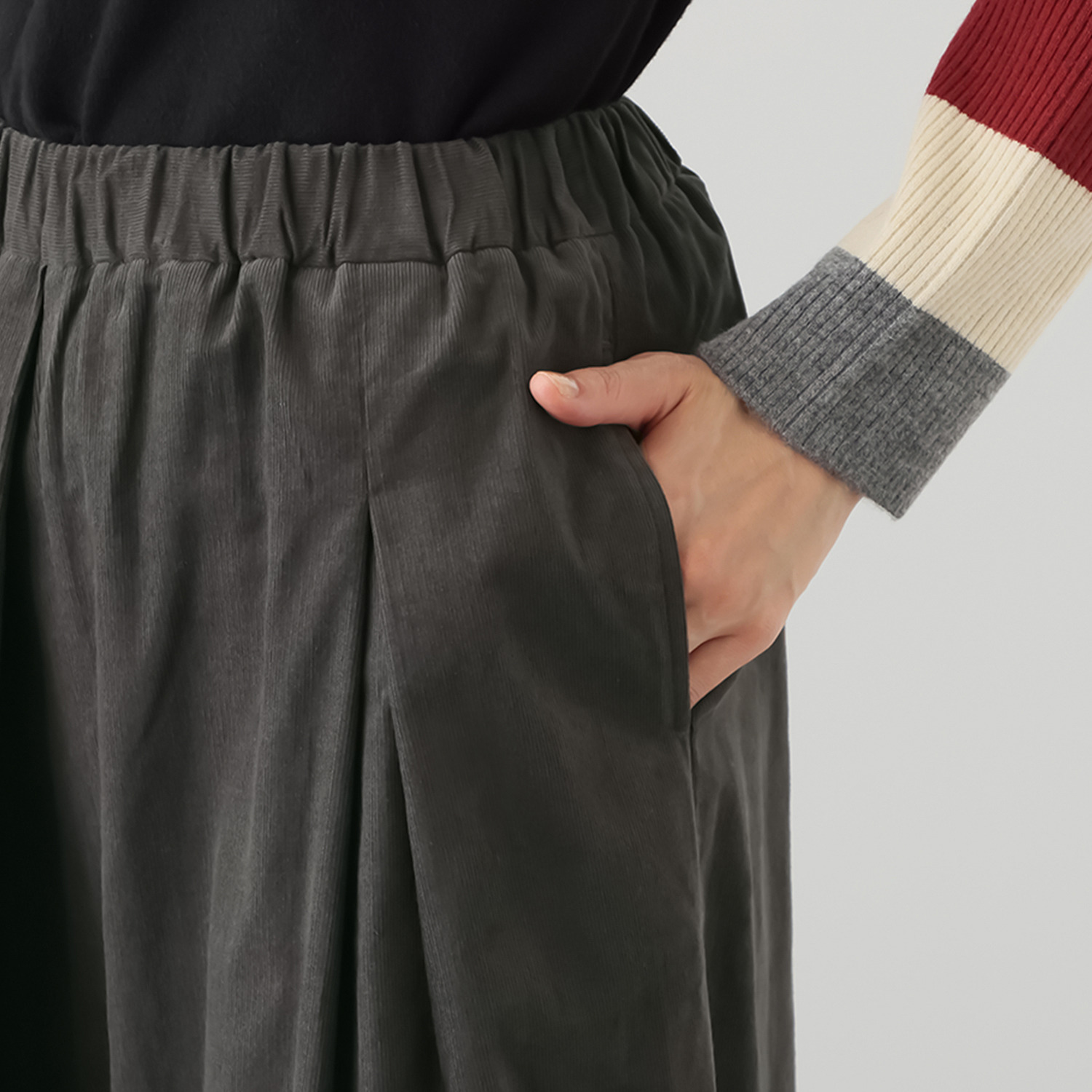 エバーグリーン エバーモア 季節を心地良く楽しむ スカートライクな ラップパンツ