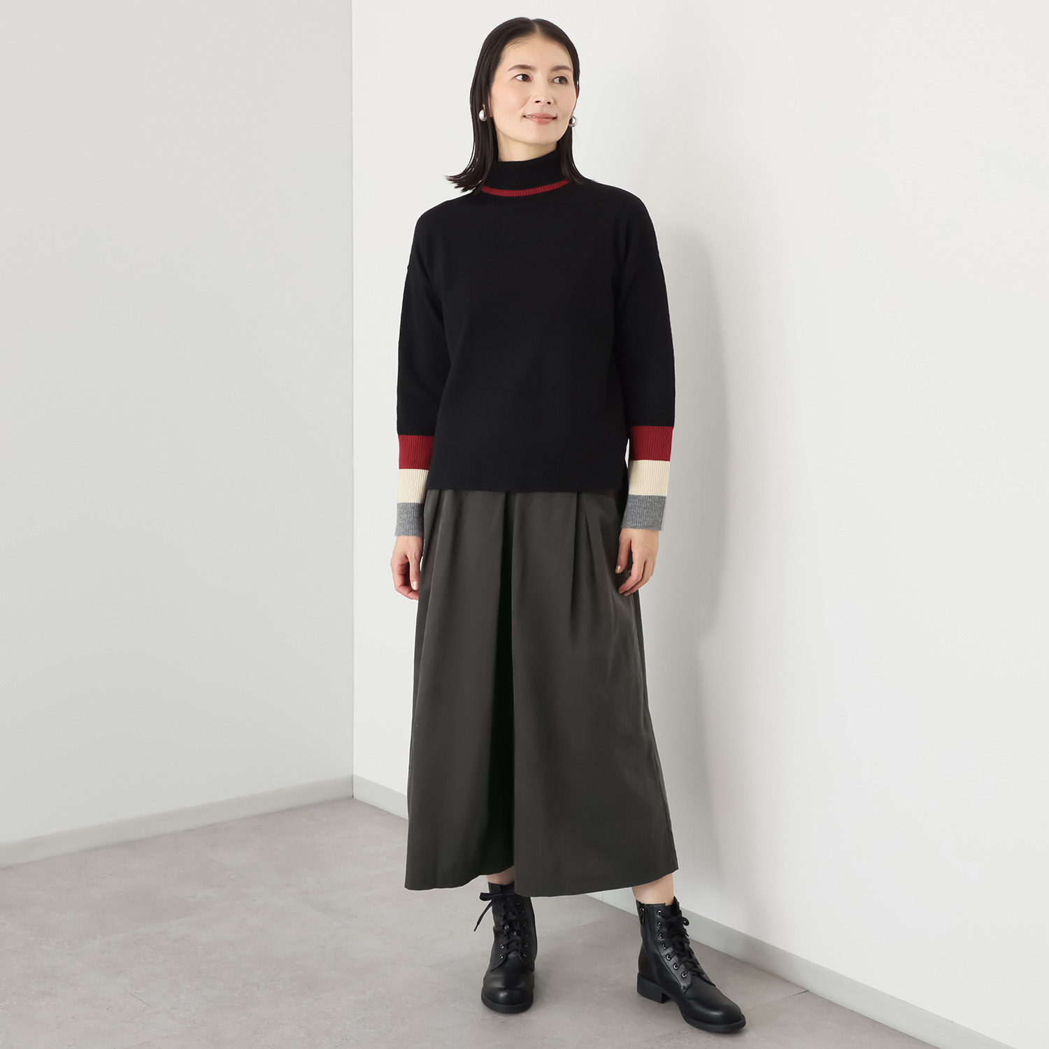 エバーグリーン エバーモア 季節を心地良く楽しむ スカートライクな ラップパンツ