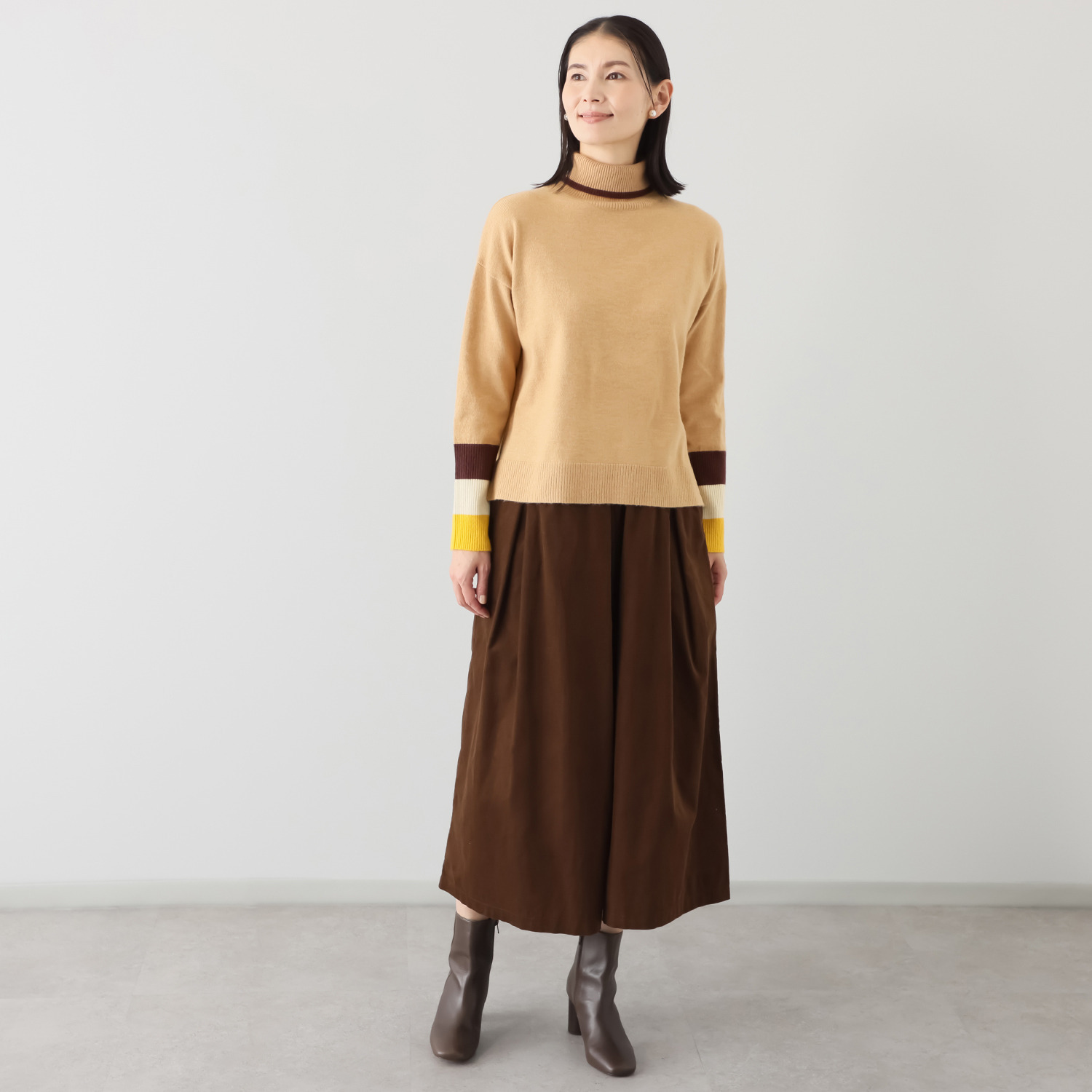 エバーグリーン エバーモア 季節を心地良く楽しむ スカートライクな ラップパンツ