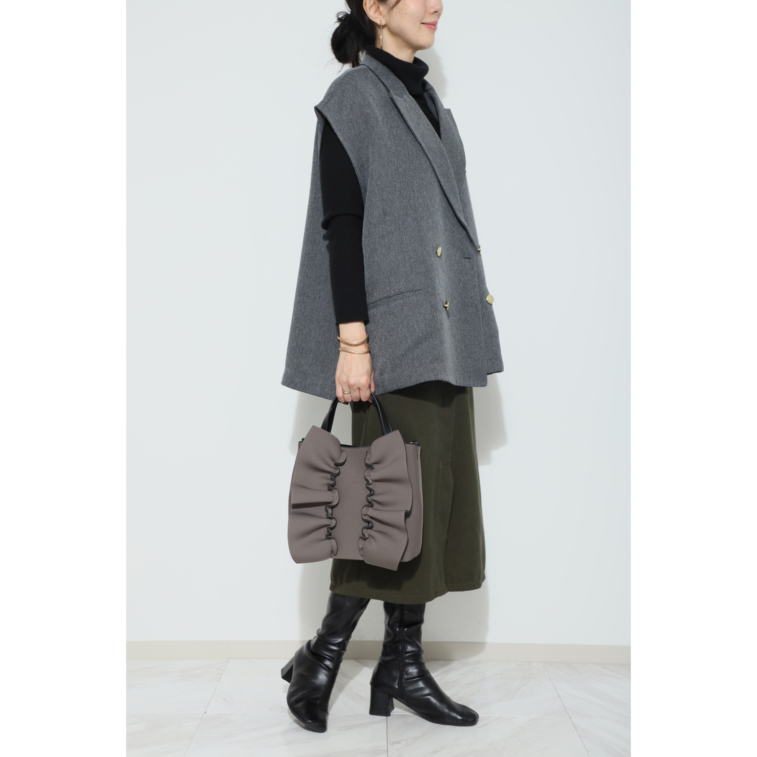 ダジュール フリルデザイン ２ウェイバッグ