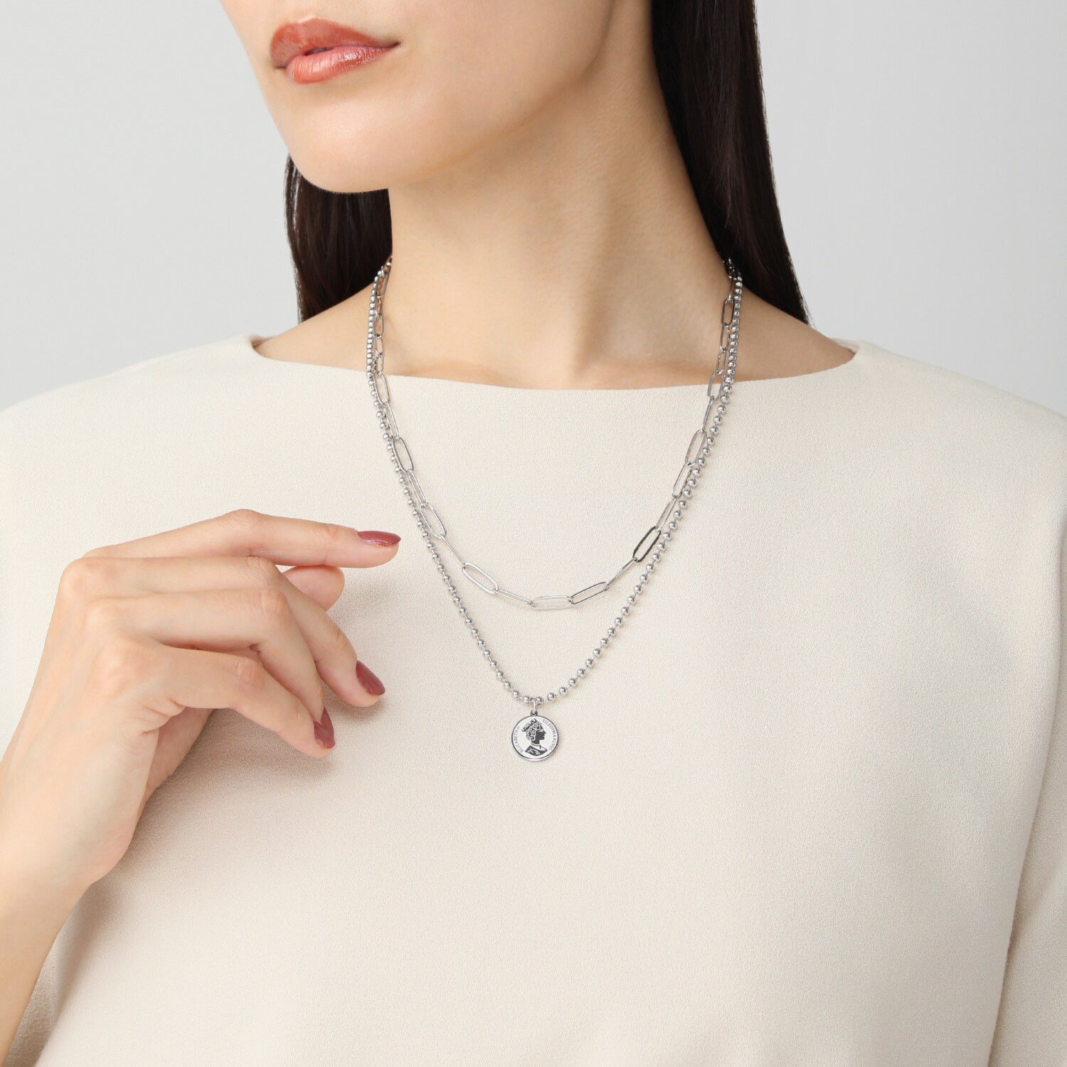 ステロ ステンレス ネックレス＆ ペンダントトップ コーディネイト３点セット