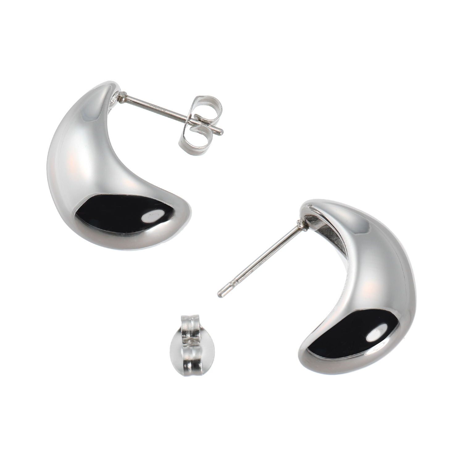 ステロ ステンレス プランプムーン ピアス