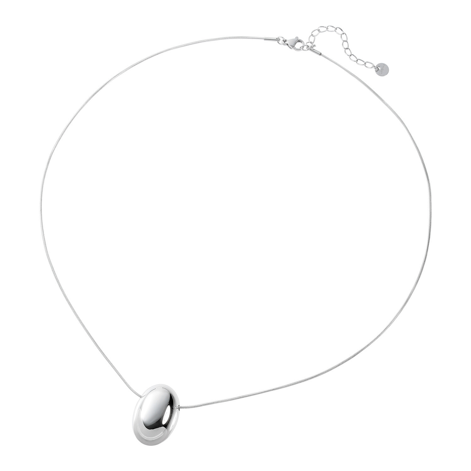 ステロ ステンレス プランプオーバルムーン ネックレス