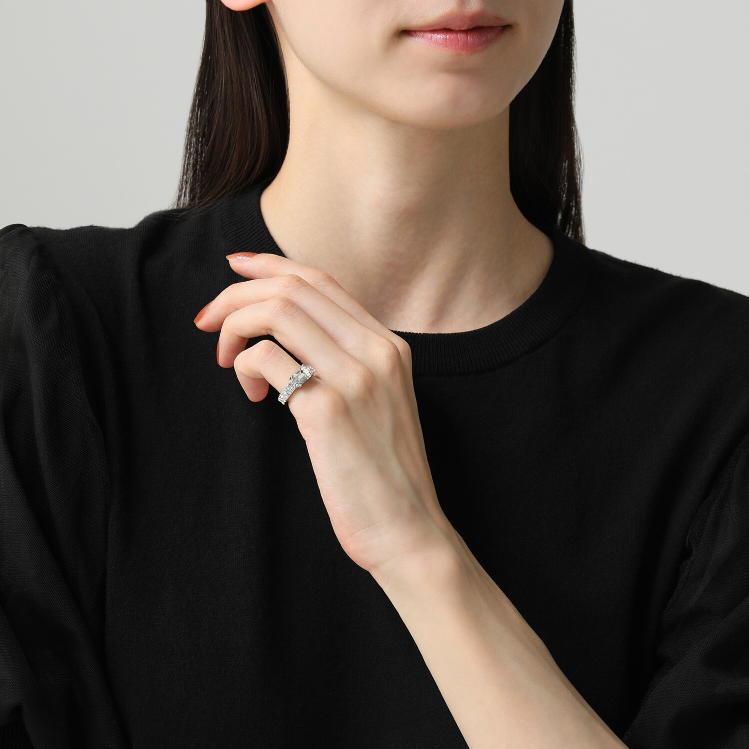 マイビジュー クリスタルガラス＆ ビジュウ オクタゴンシェイプ リバーシブルイヤーカフ ＜片側のみ＞