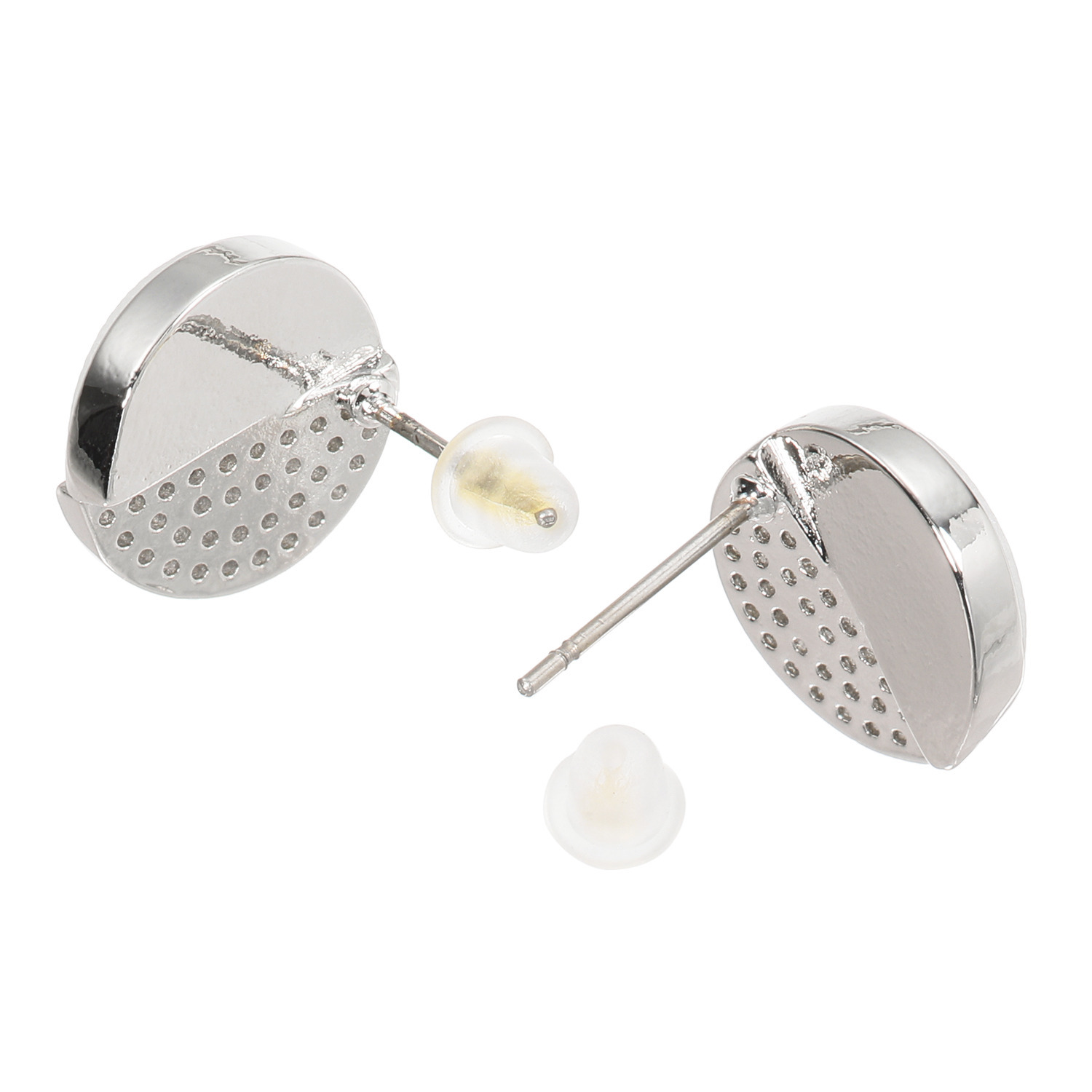 マイビジュー ＣＺ＆ ホワイトシェル風デザイン パヴェピアス