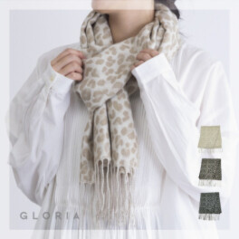 かわいい雑貨屋さん グロリア ヒョウ柄 ジャガードマフラー