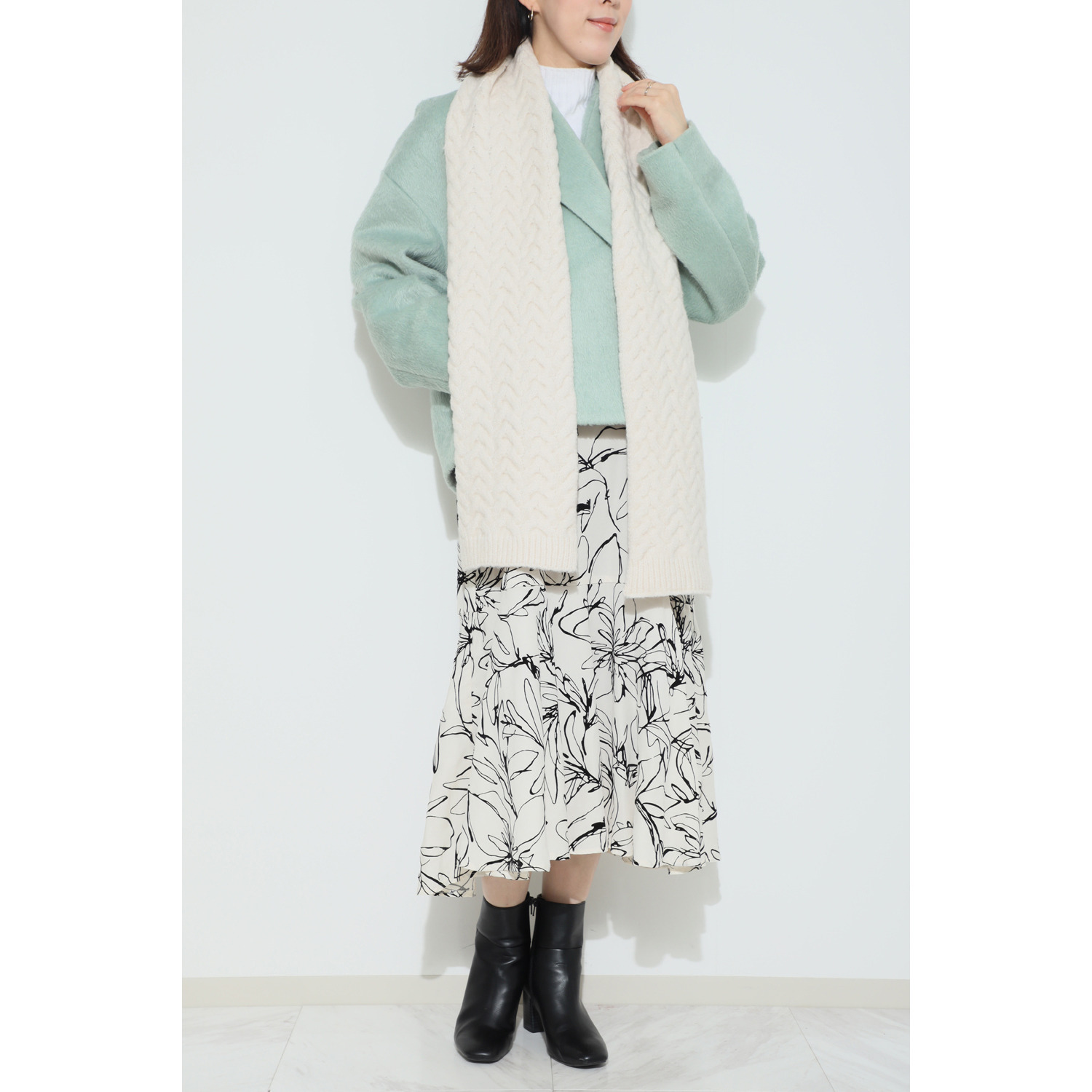 かわいい雑貨屋さん グロリア ジグザグ編み ニットマフラー