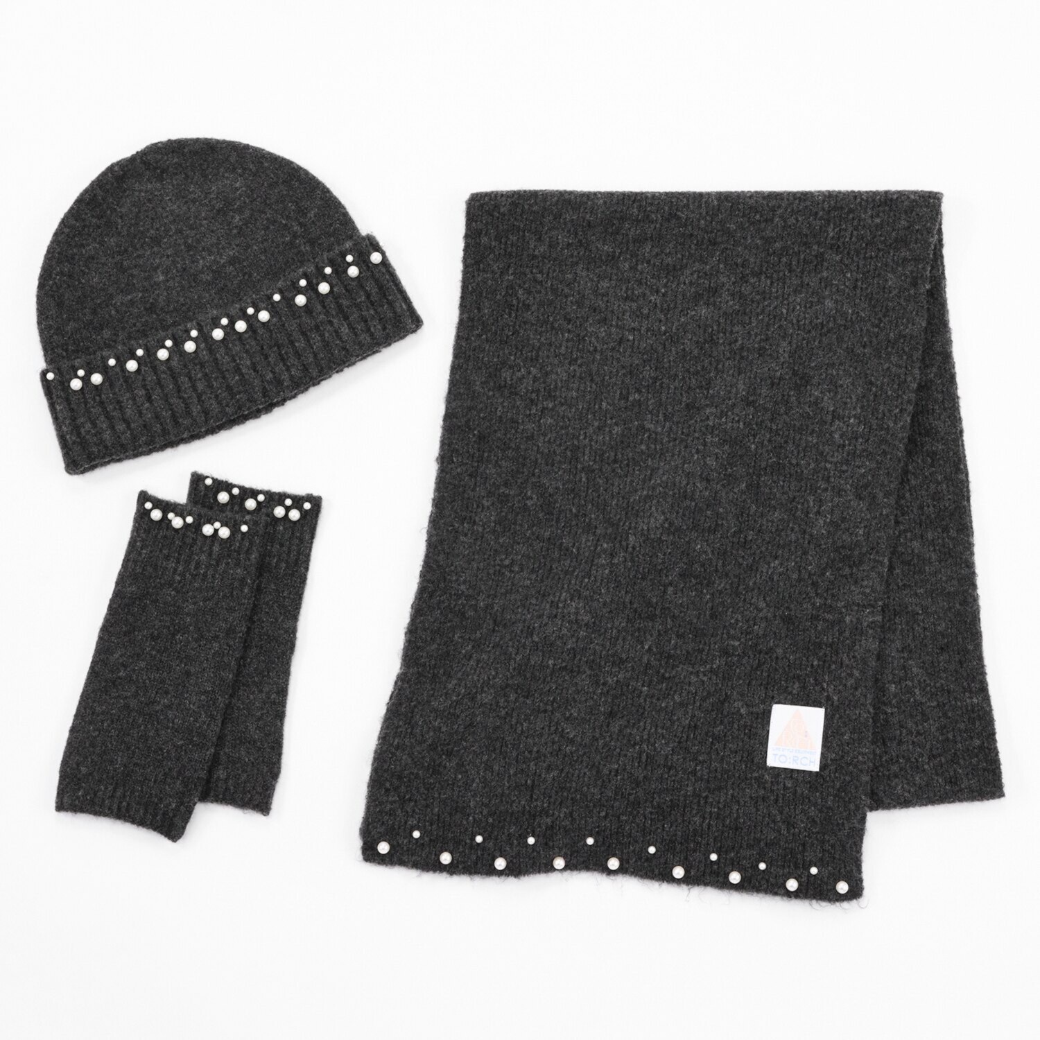 トーチ パールビジュウ ニット小物３点セット