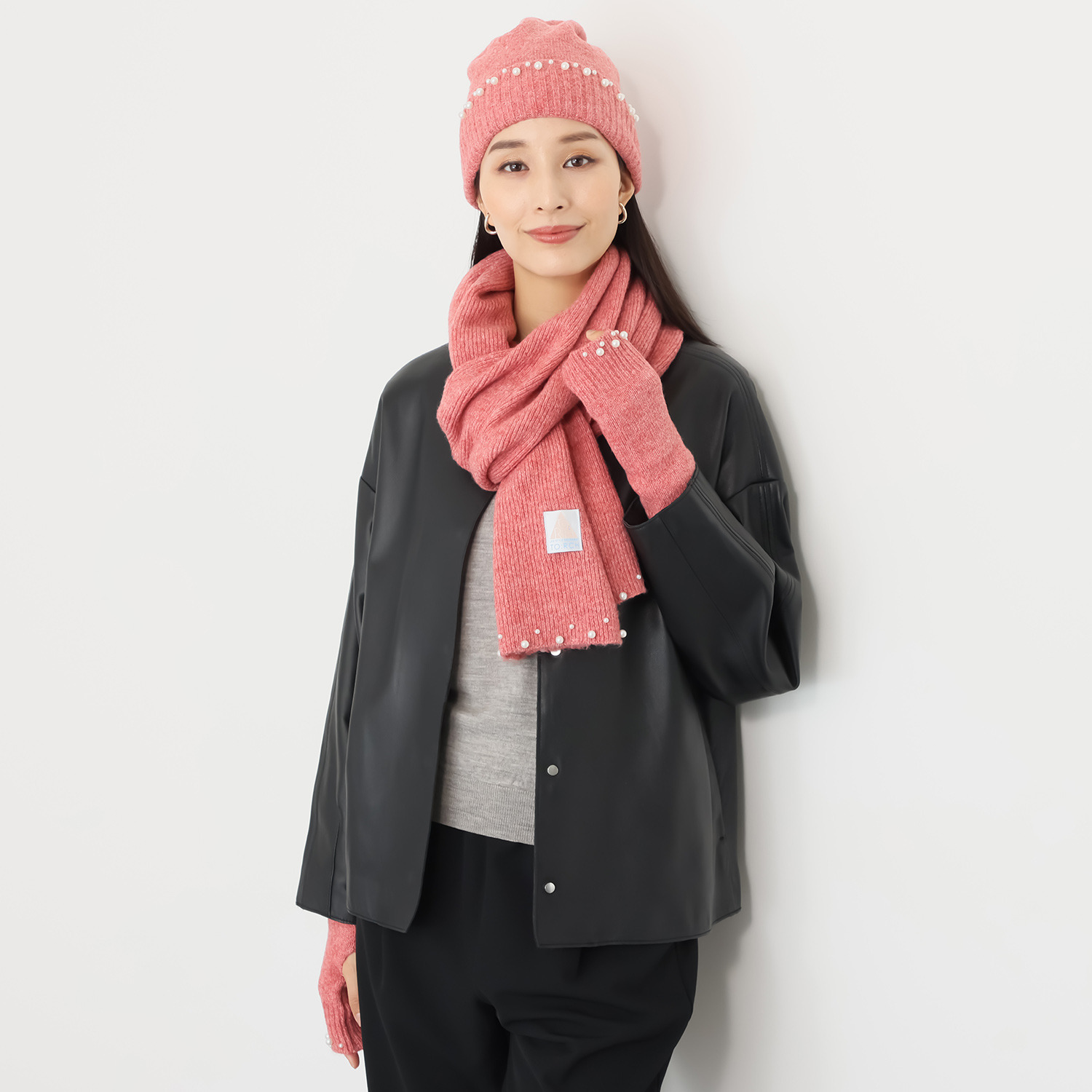 トーチ パールビジュウ ニット小物３点セット