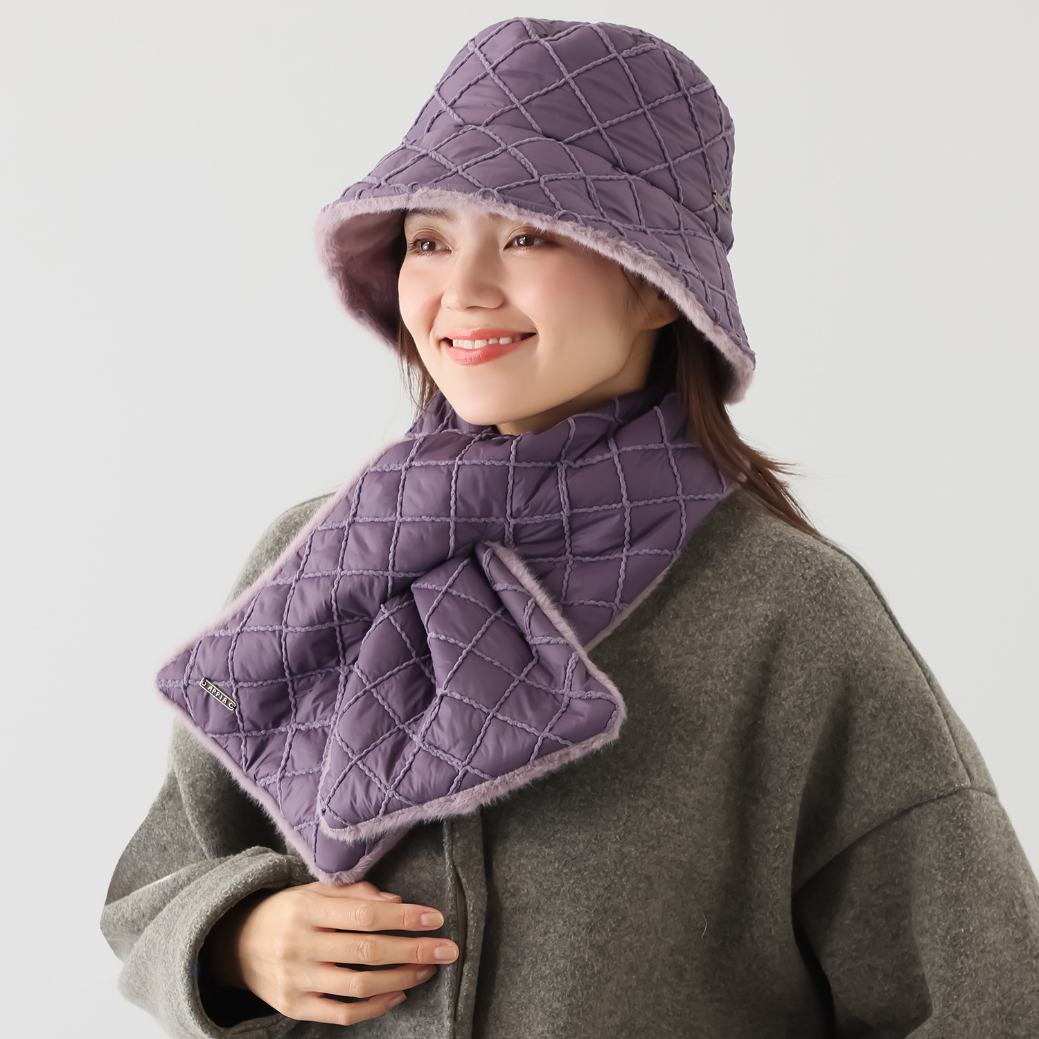 アッピア あったかキルティング ハット＆マフラーセット